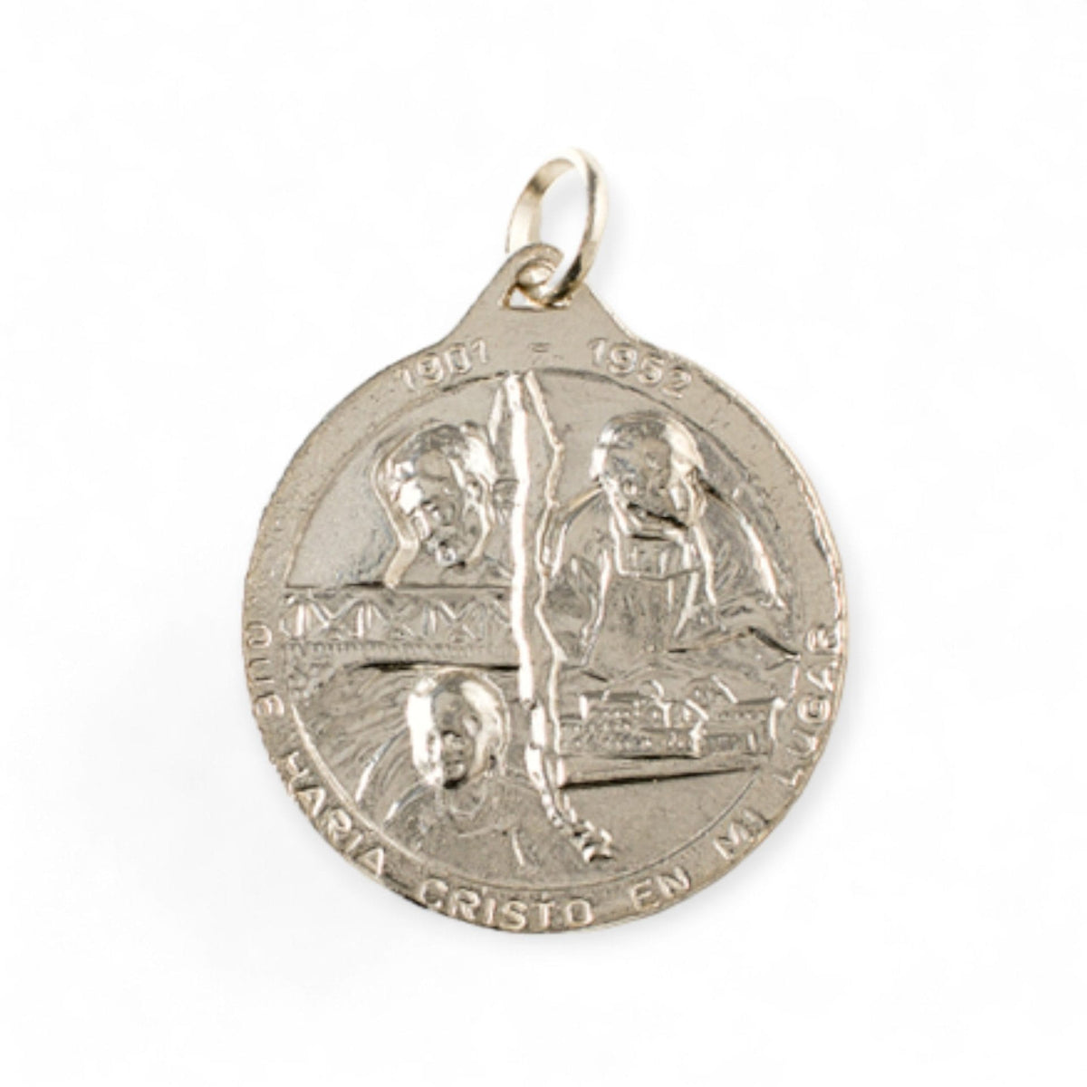 Medalla de San Alberto Hurtado en plata - detalle