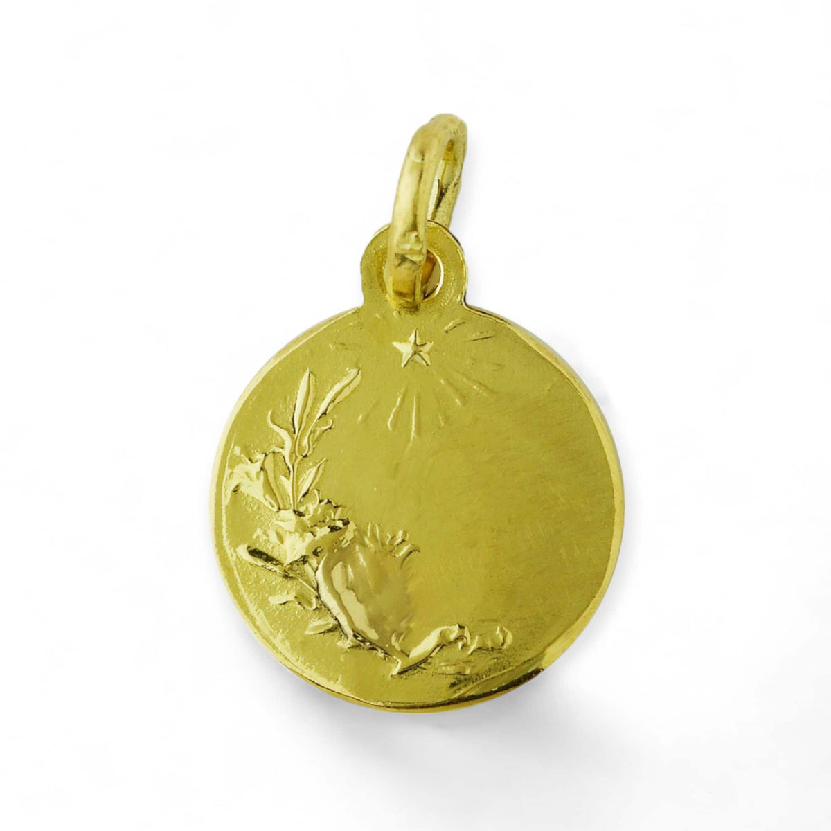 Medalla del Ángel de la Guarda en oro 18k - 14mm detalle