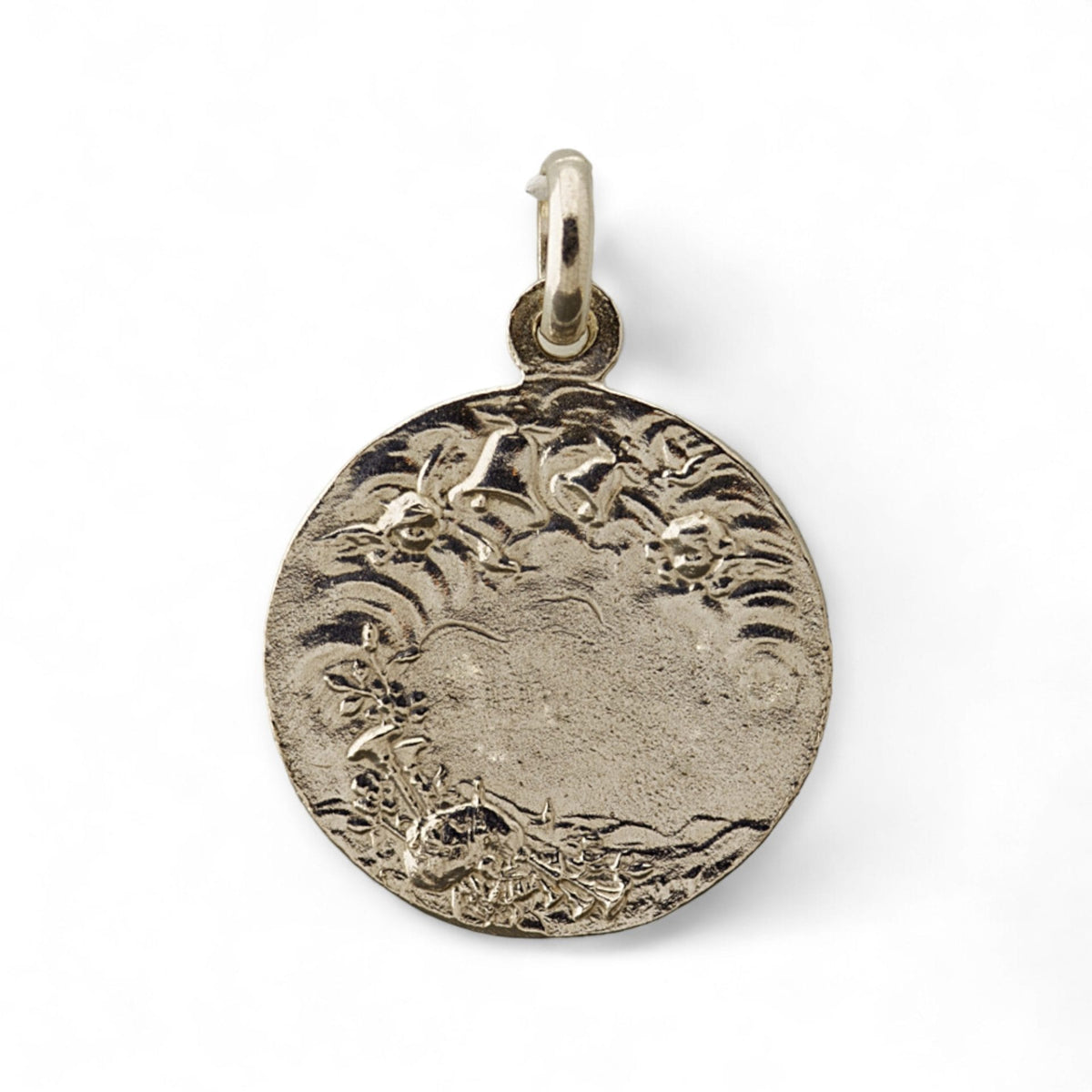 Medalla del Ángel de la Guarda en plata - 24mm detalle