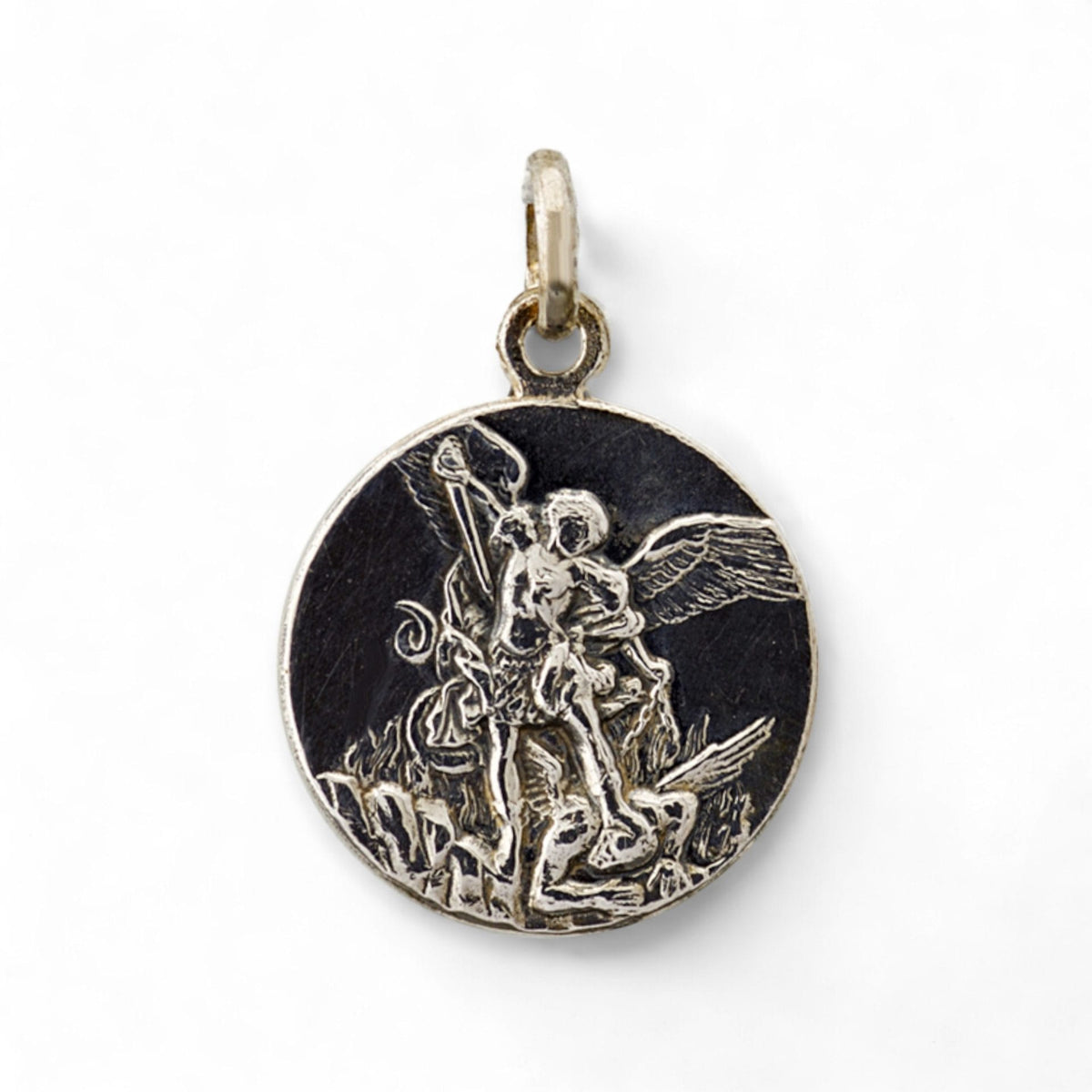 Medalla de San Miguel Arcángel en plata - 18mm