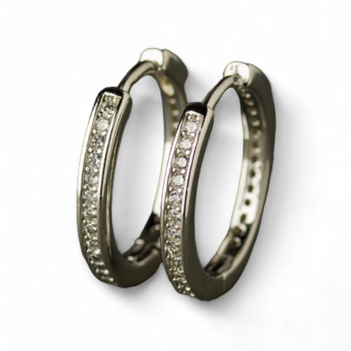 Aros argolla Pavé en plata