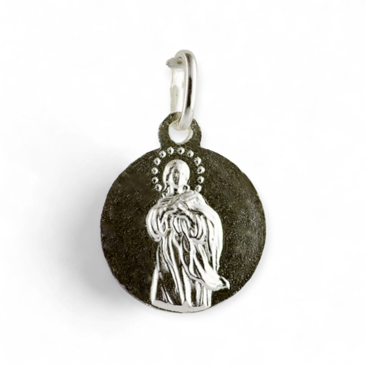 Medalla de la Virgen de la Asunción y Marcelino Champagnat en plata