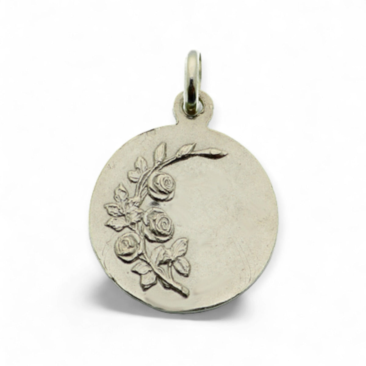 Medalla de San Cosme y San Damián en plata - detalle