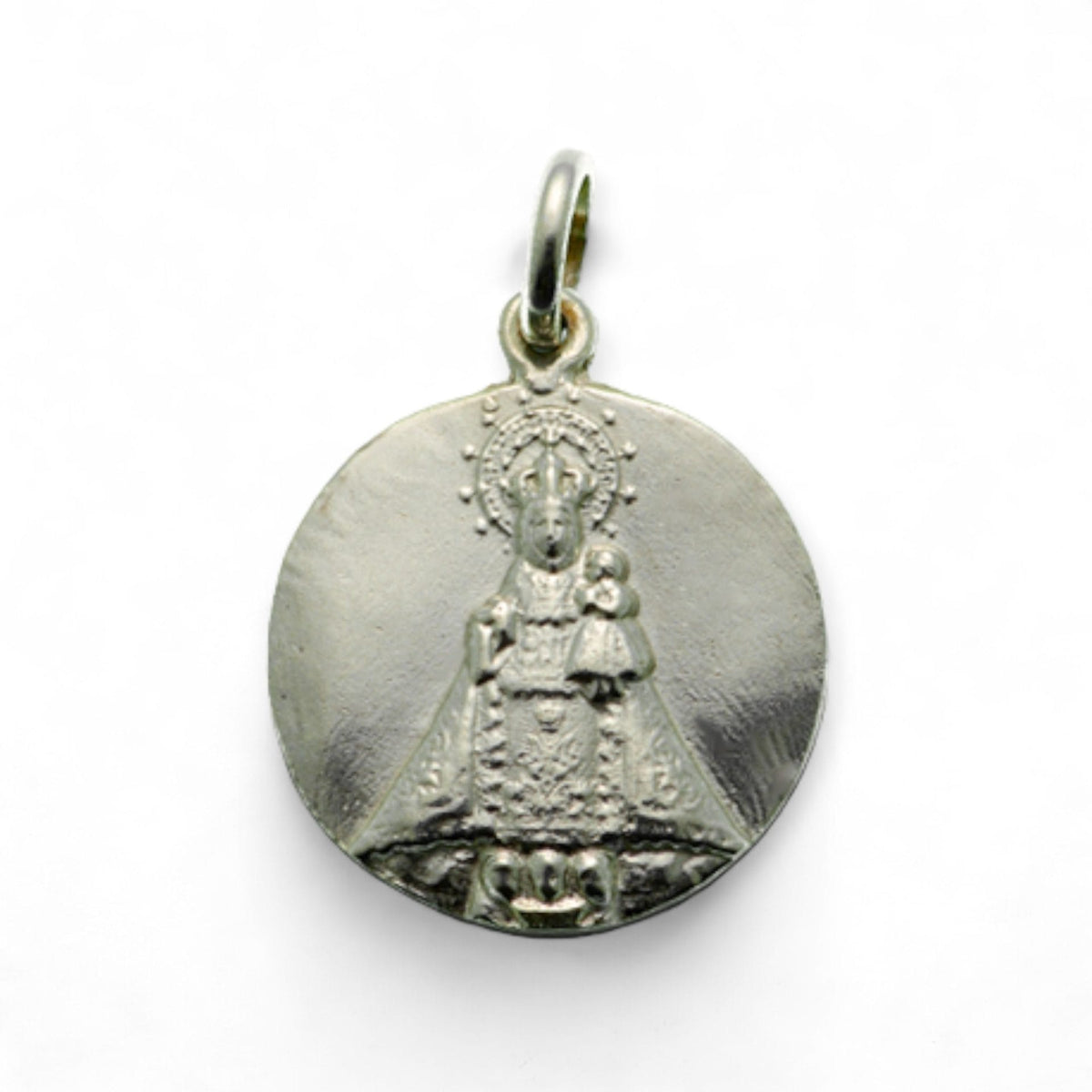 Medalla de Nuestra Señora de Covadonga en plata - tamaño mediano