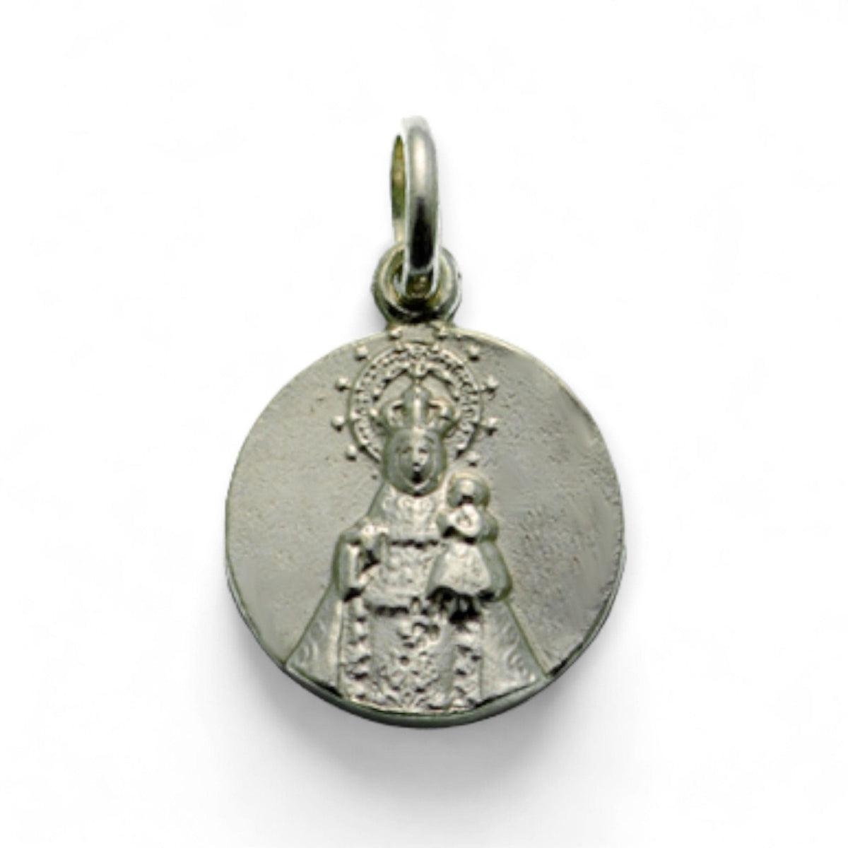 Medalla de Nuestra Señora de Covadonga en plata - tamaño pequeño