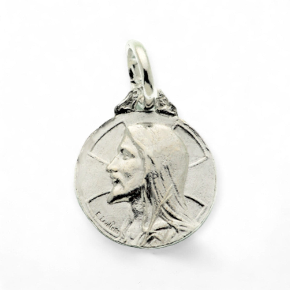 Medalla de Cristo Redentor en plata - 13mm