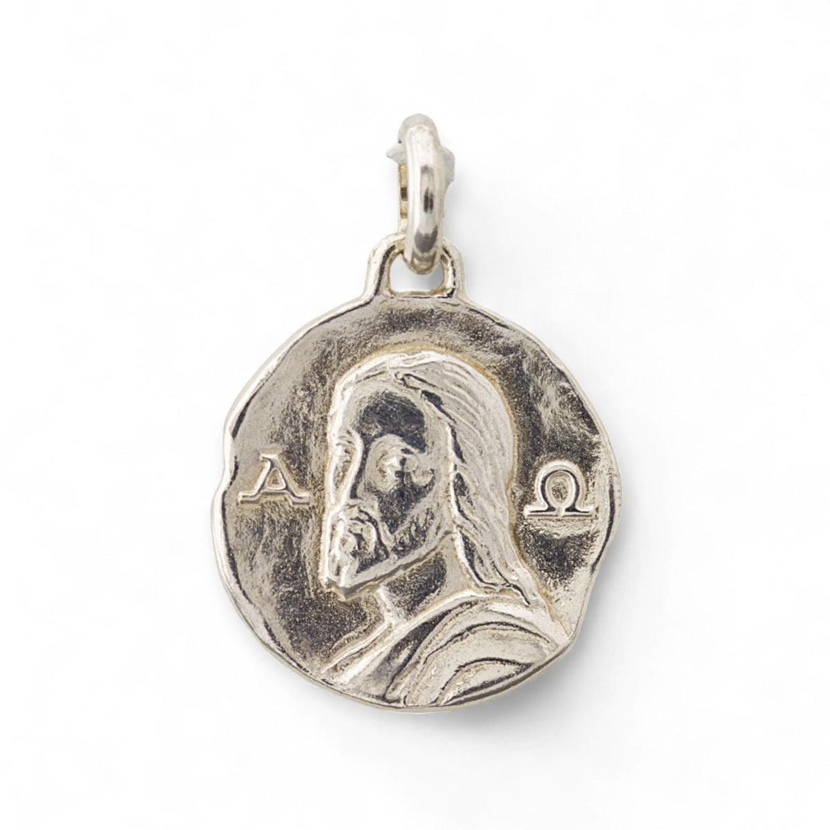 Medalla de Jesús Alfa y Omega en plata