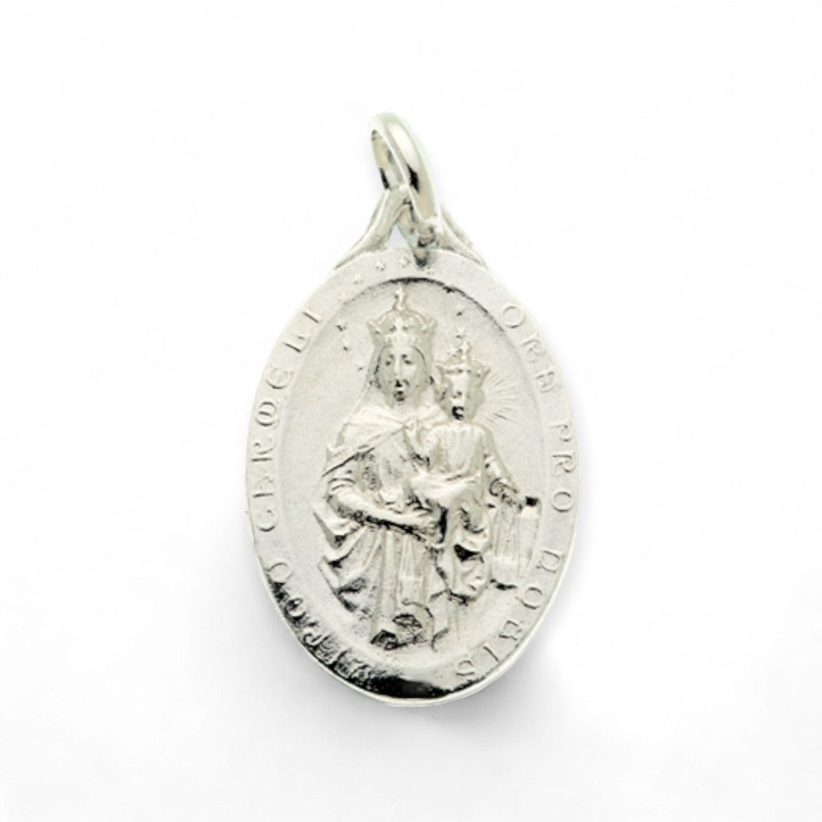 Medalla Escapulario Ovalada en plata