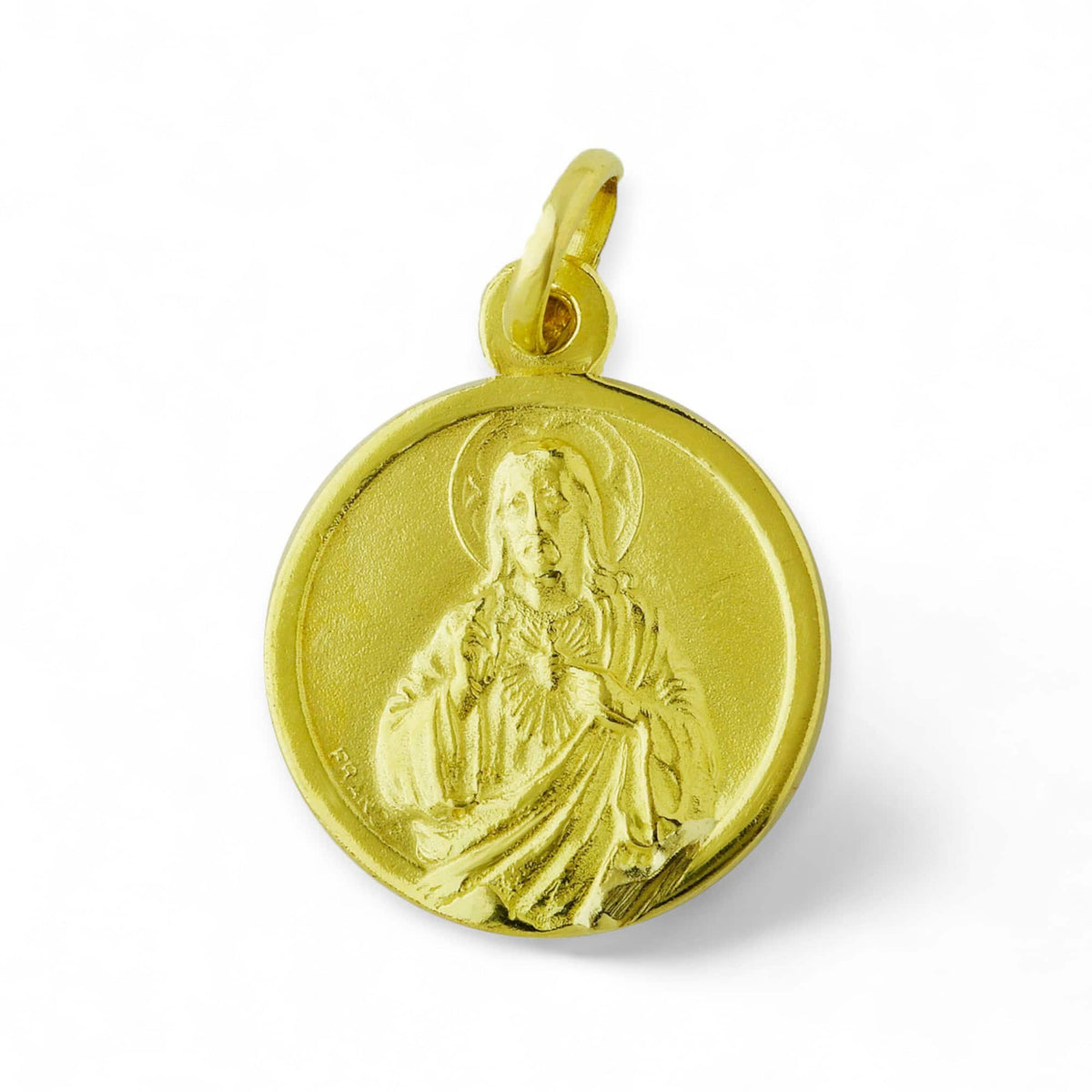 Medalla Escapulario en oro 18k - 17mm detalle
