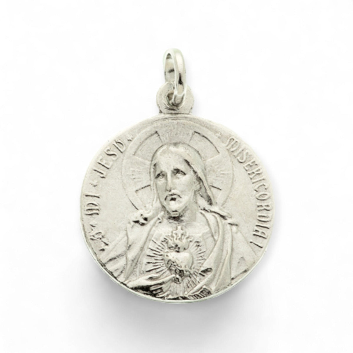 Medalla Escapulario de la Virgen de Lourdes en plata