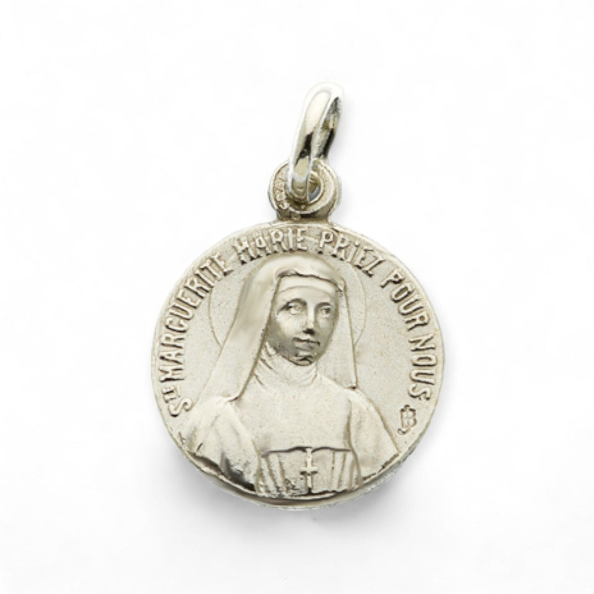 Medalla Escapulario de Santa Margarita en plata - detalle