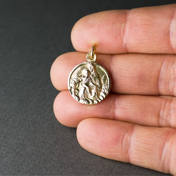 Medalla escapulario Oro 18k 17mm