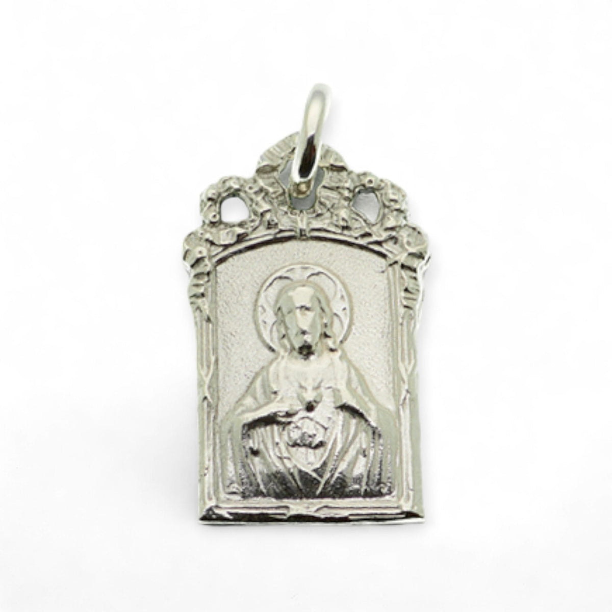 Medalla Escapulario de la Virgen de Luján en plata - detalle