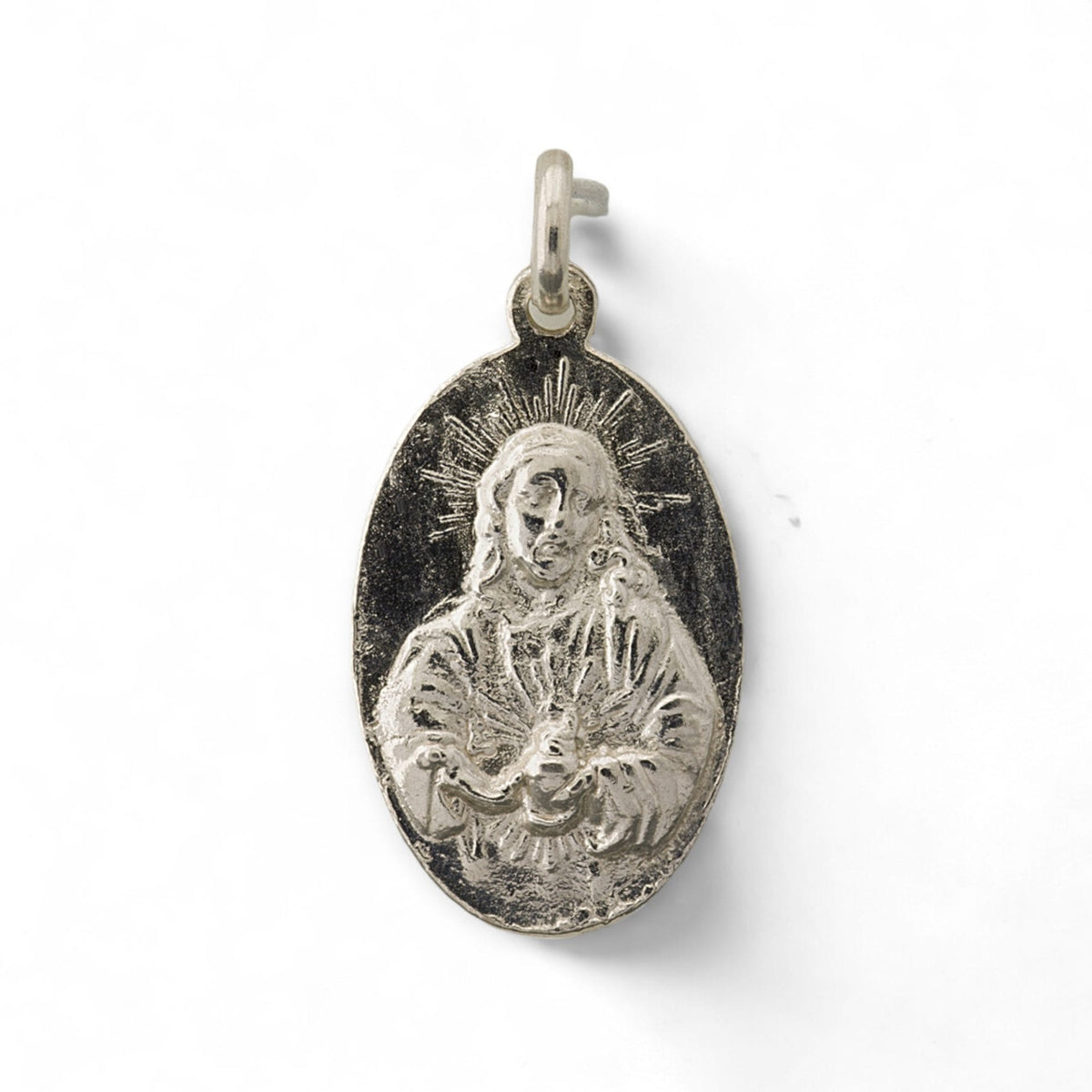 Medalla de la Virgen de Guadalupe en plata - detalle
