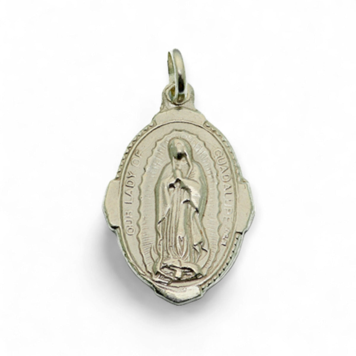 Medalla de la Virgen de Guadalupe en plata