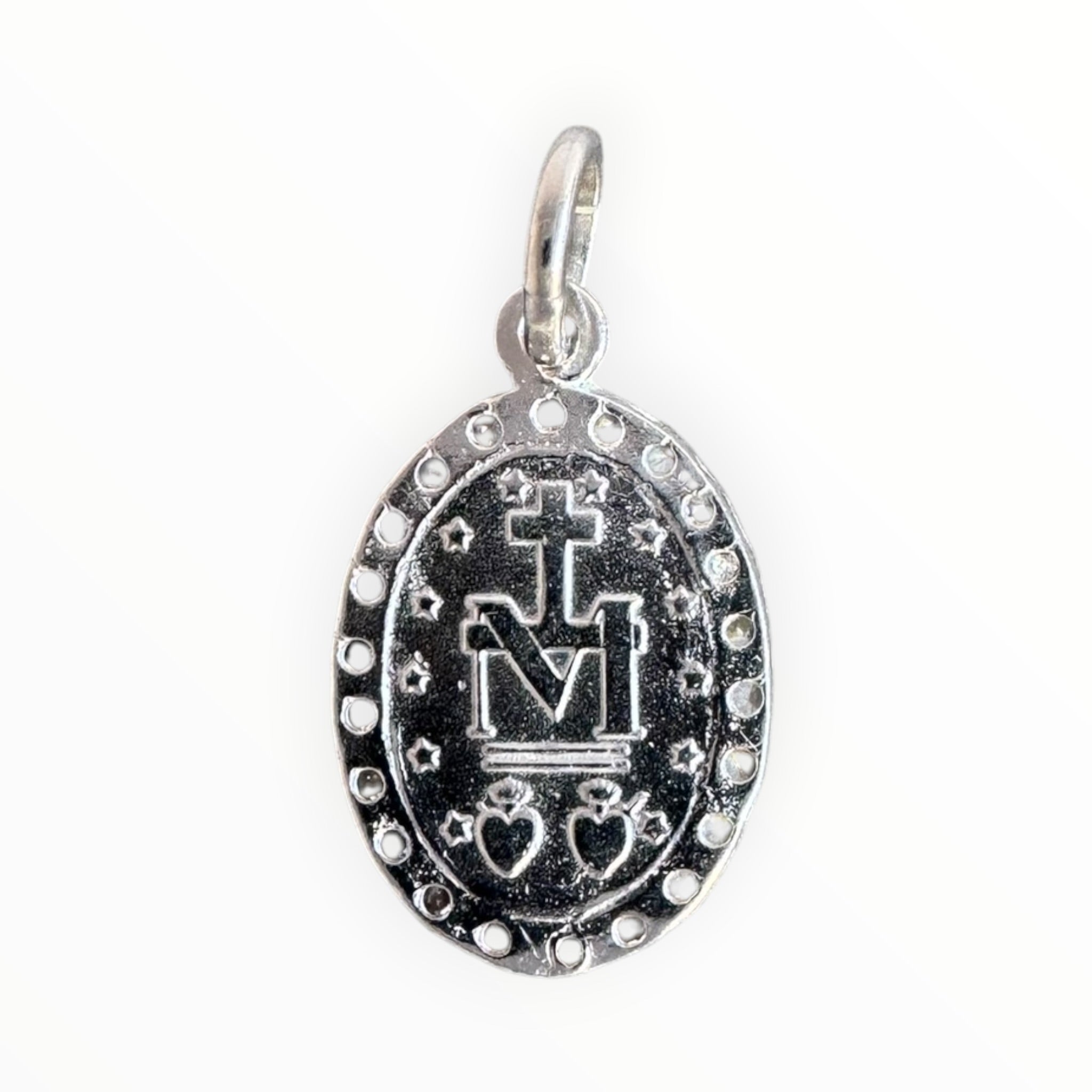 Medalla Milagrosa de la Virgen de los Rayos de plata con Circones reves