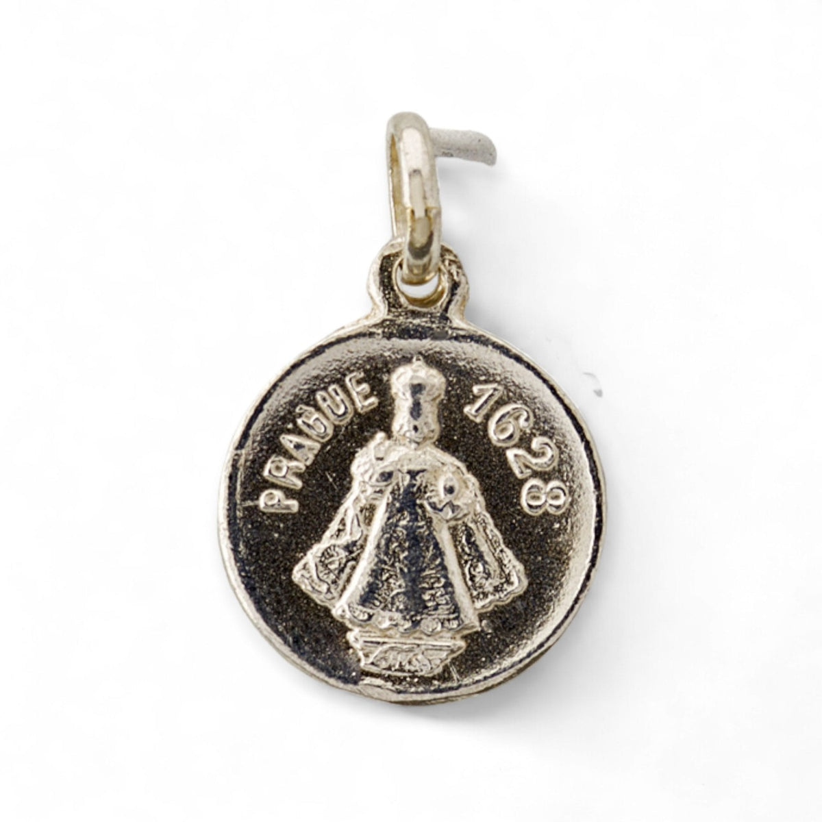 Medalla del Niño Jesús de Praga en plata