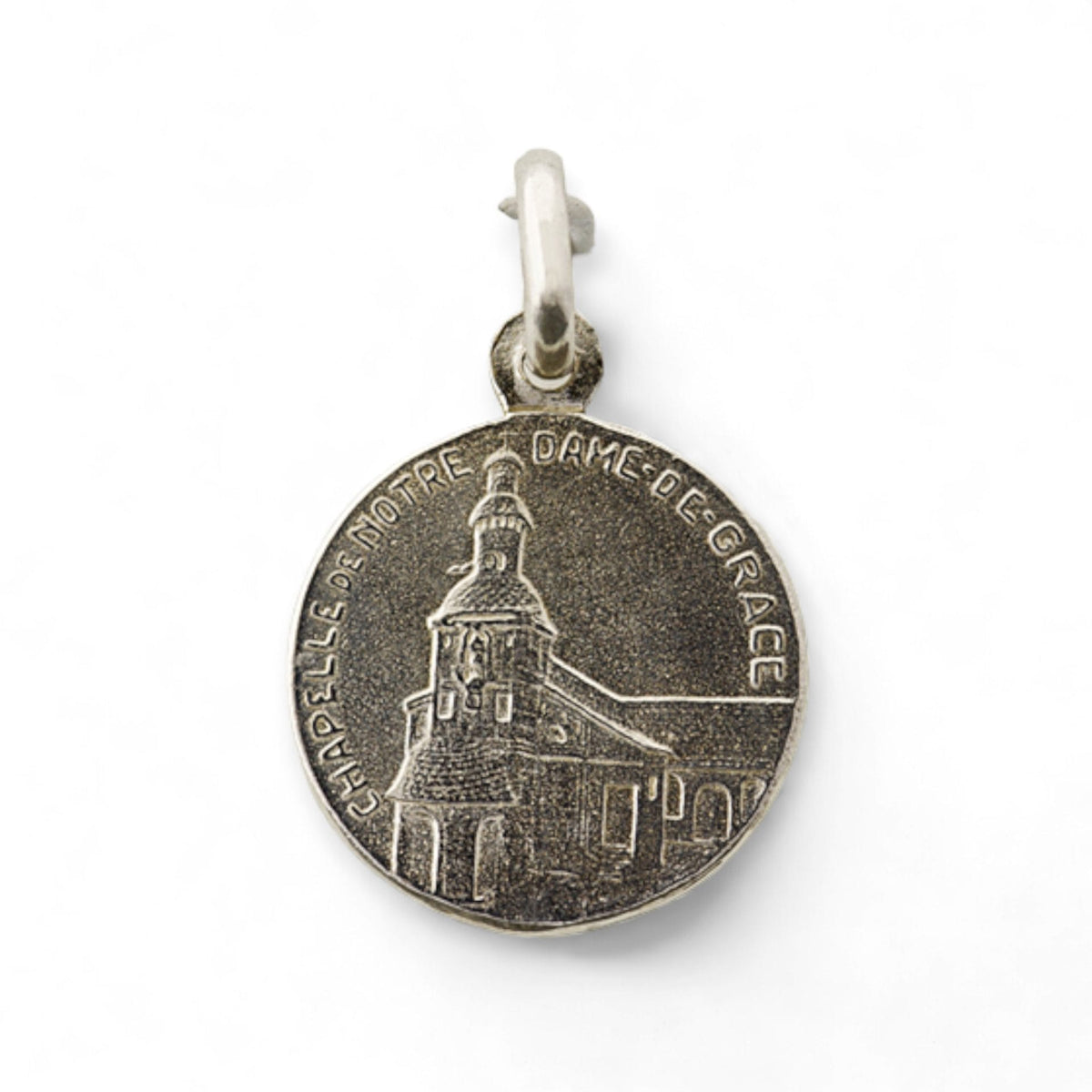 Medalla de la Virgen de la Gracia en plata - detalle