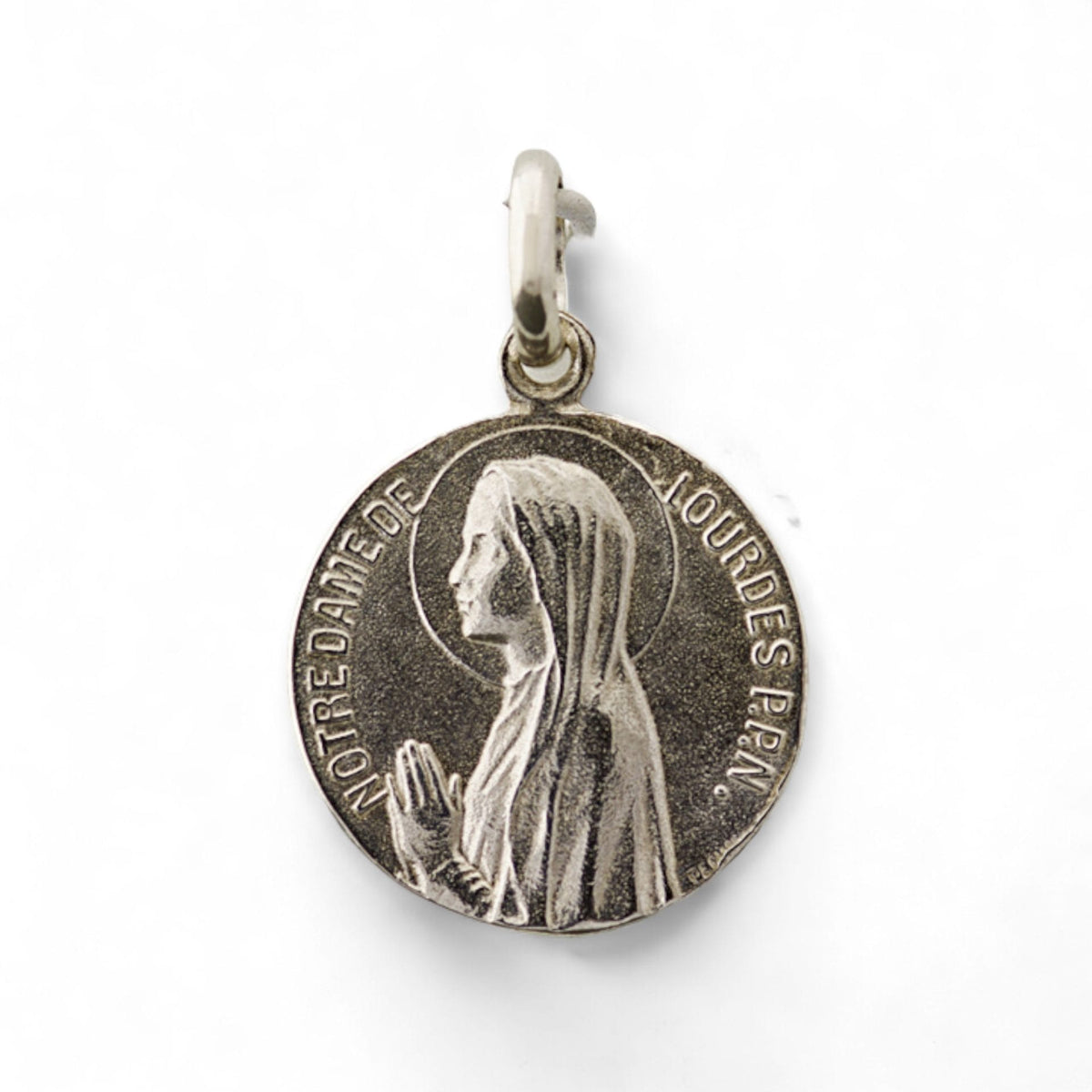 Medalla de la Virgen de Lourdes en plata - 20mm