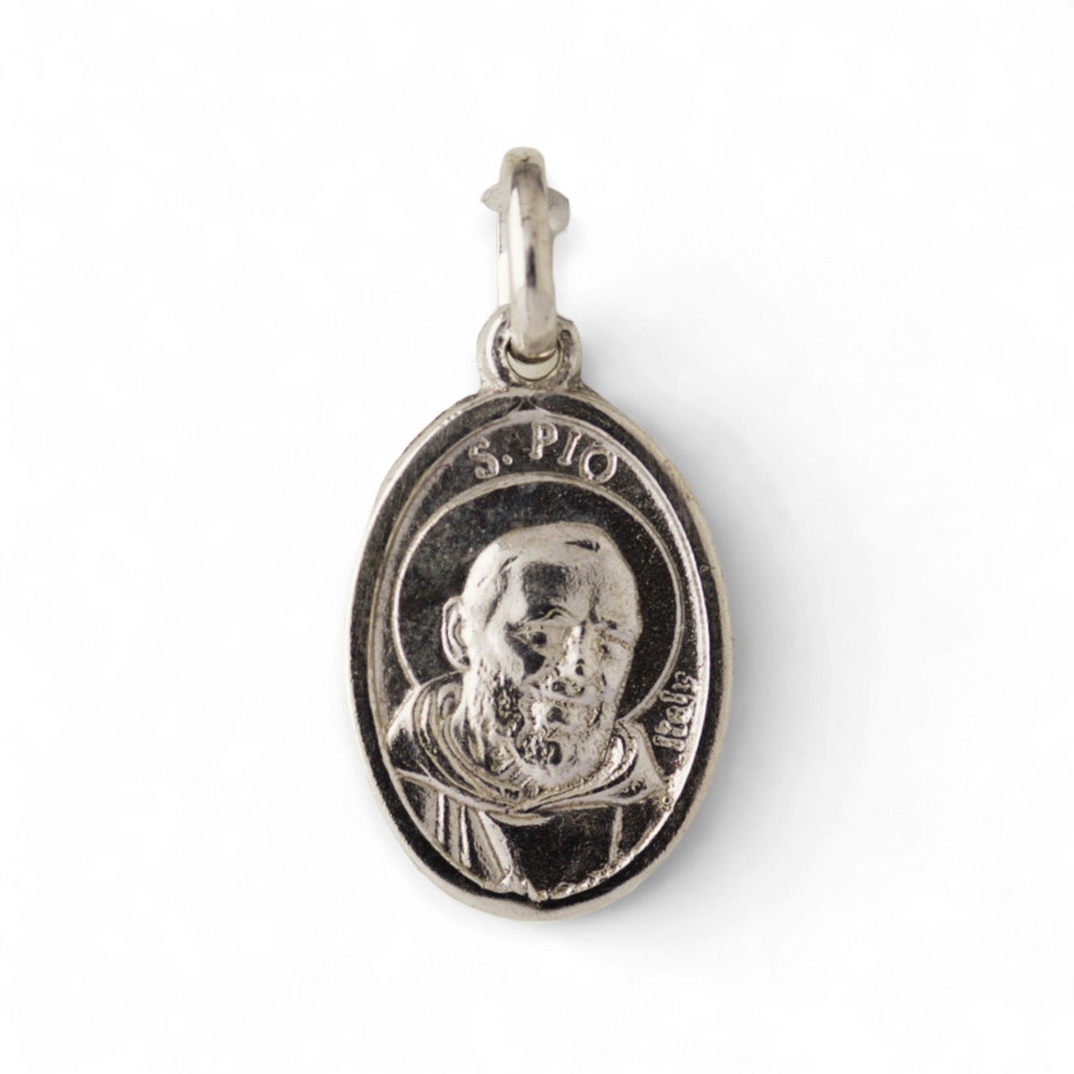 Medalla de Padre Pío en plata