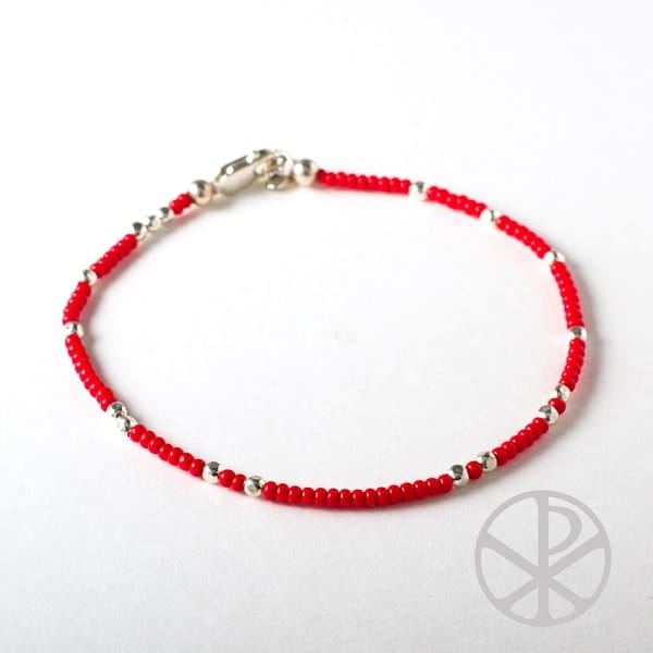 Pulsera de mostacillas con plata