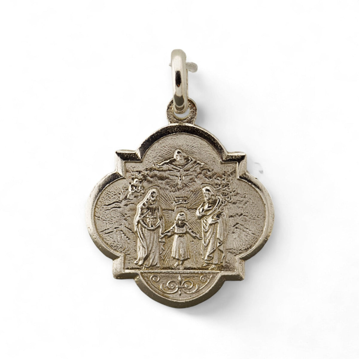 Medalla de la Sagrada Familia en plata - tamaño pequeño