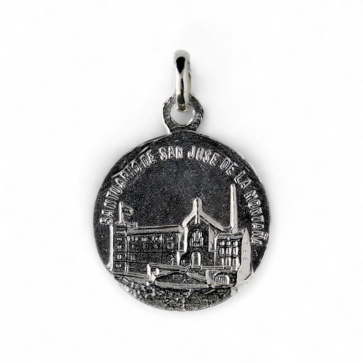 Medalla de San José de la Montaña en plata - detalle