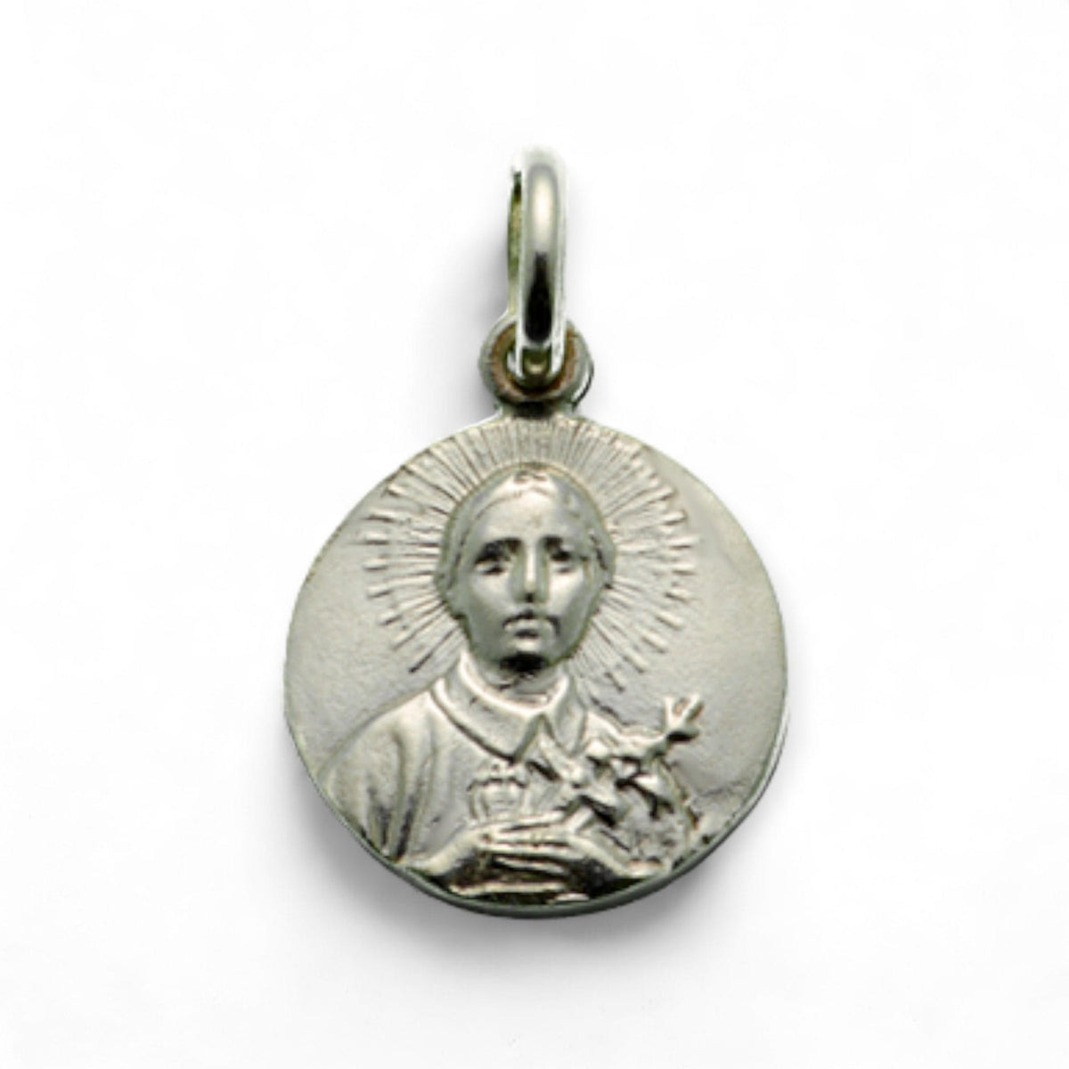 Medalla de Santa Gema Galgani en plata - tamaño pequeño