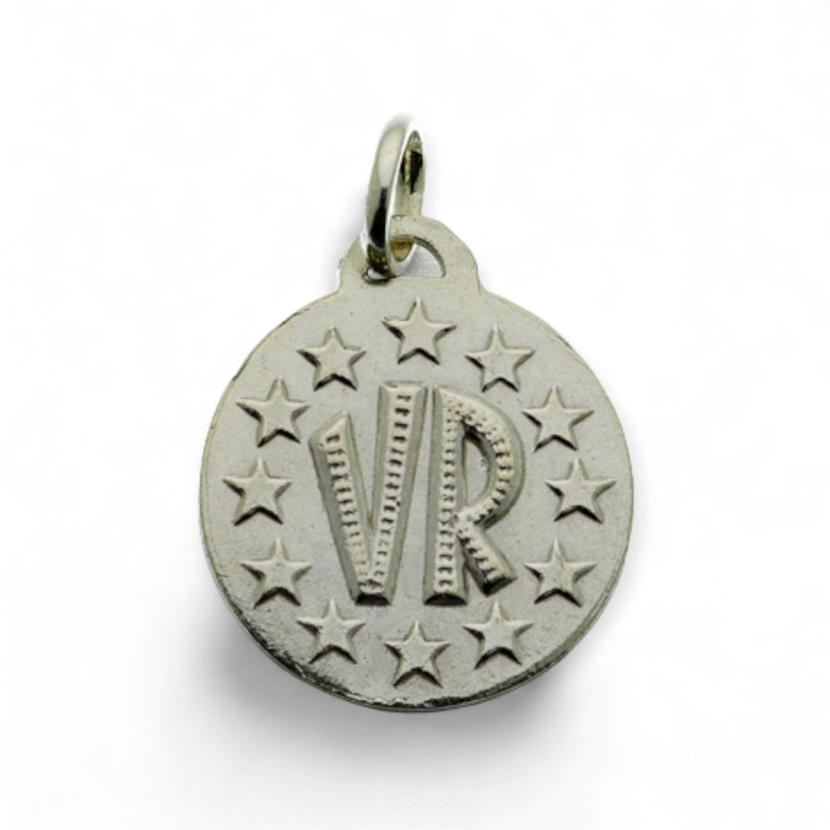 Medalla de Nuestra Señora de Beauraing en plata - detalle