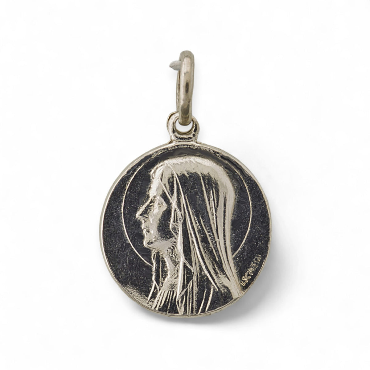 Medalla de la Virgen de Lourdes en plata - 19mm