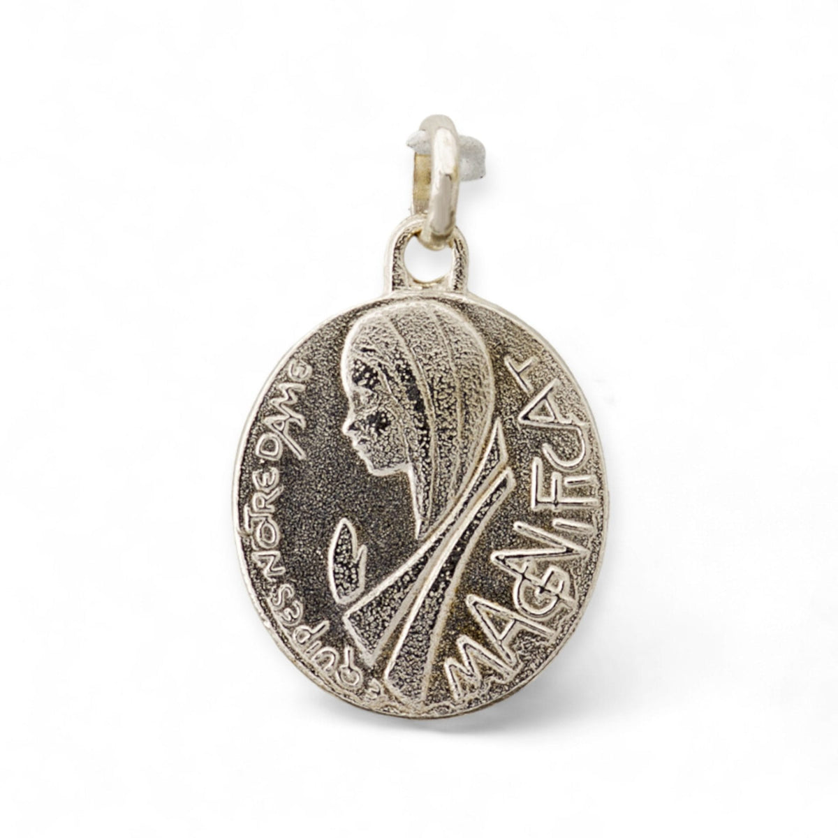 Medalla de la Virgen de Notre Dame en plata