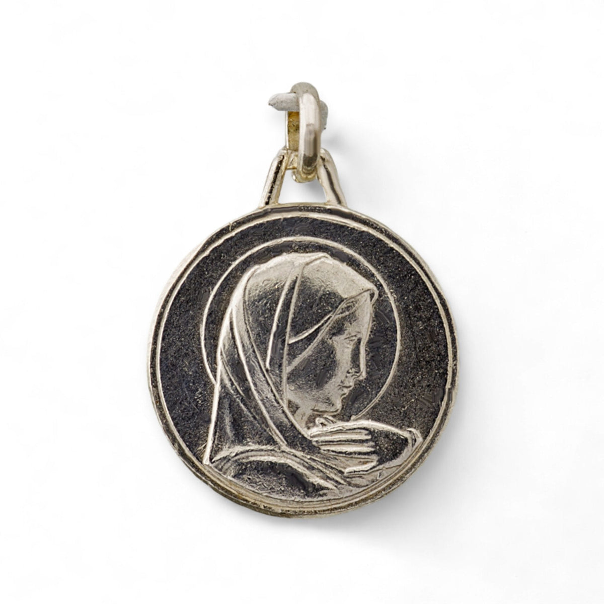 Medalla de la Virgen de Lourdes en plata - 19mm