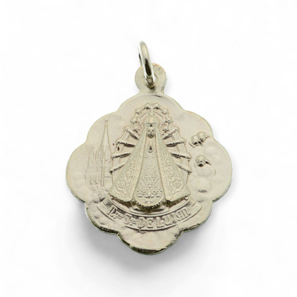 Medalla de la Virgen de Lujan en plata