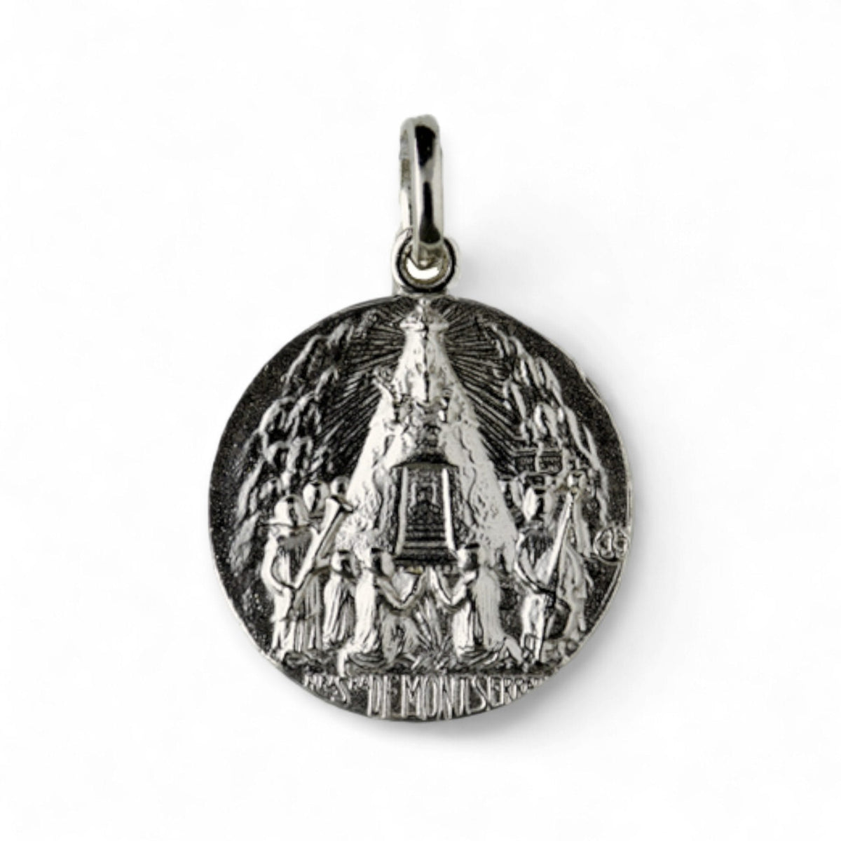 Medalla de la Virgen de Montserrat en plata