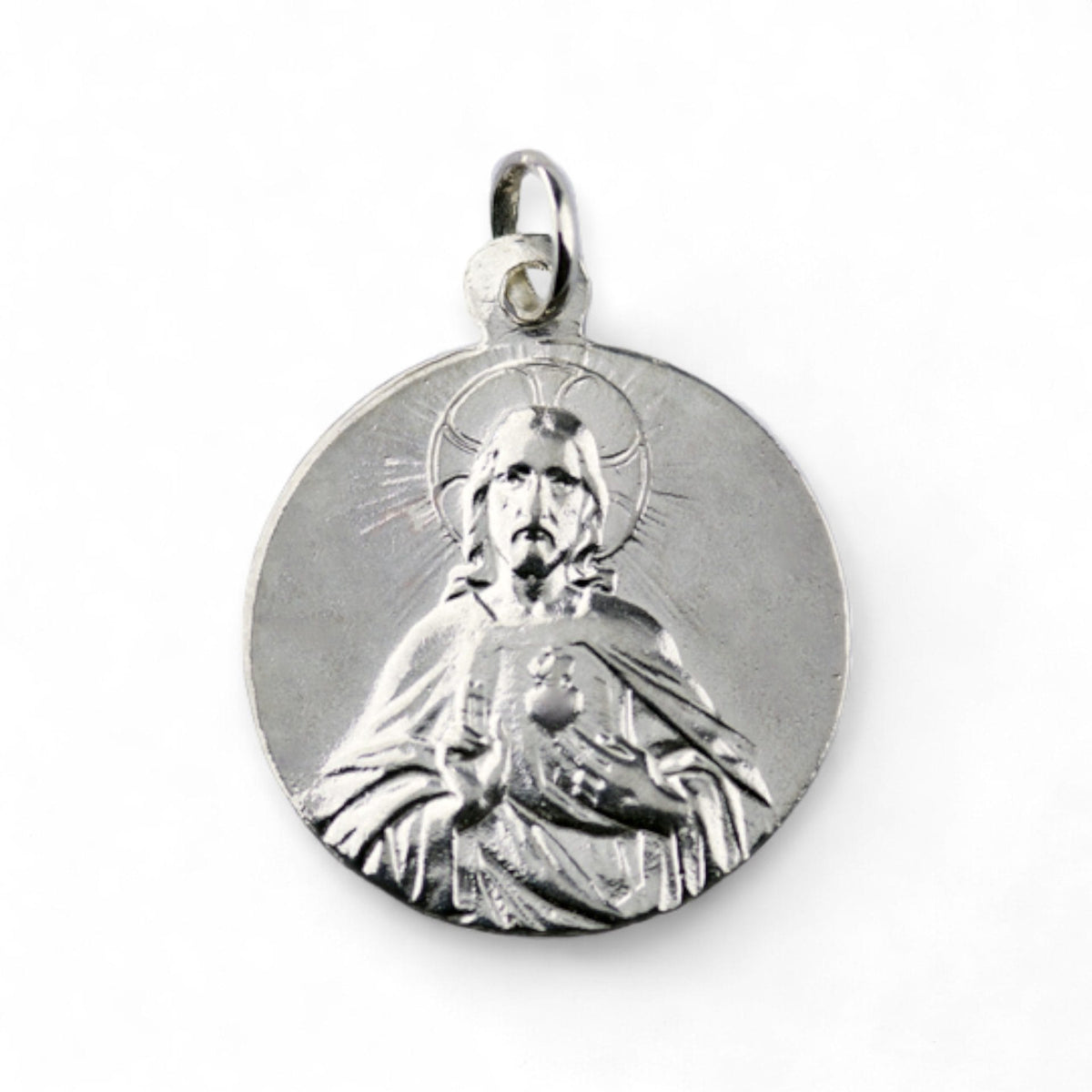 Medalla Escapulario de la Virgen de Montserrat en plata - grande detalle