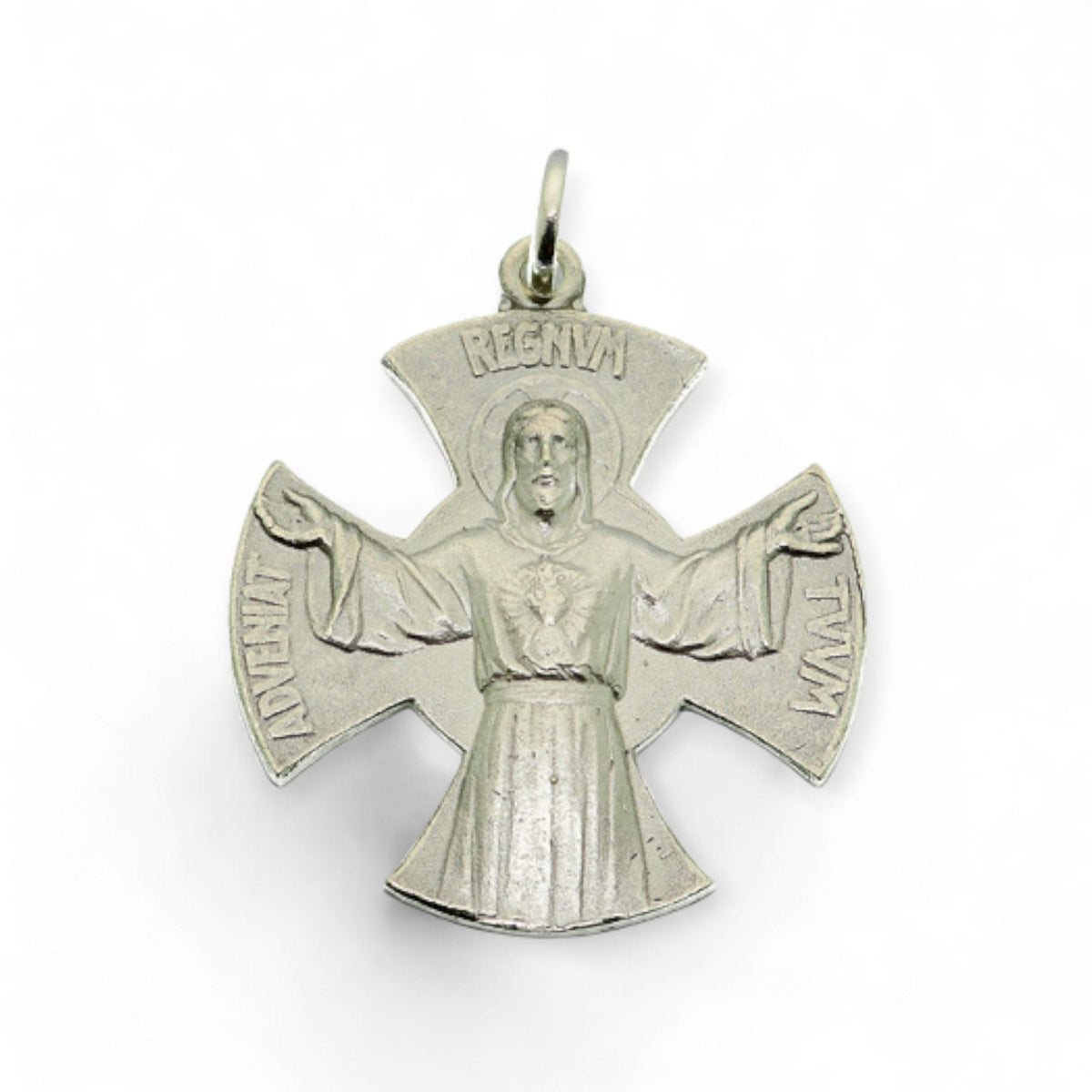 Cruz del Sagrado Corazón de Jesús en plata