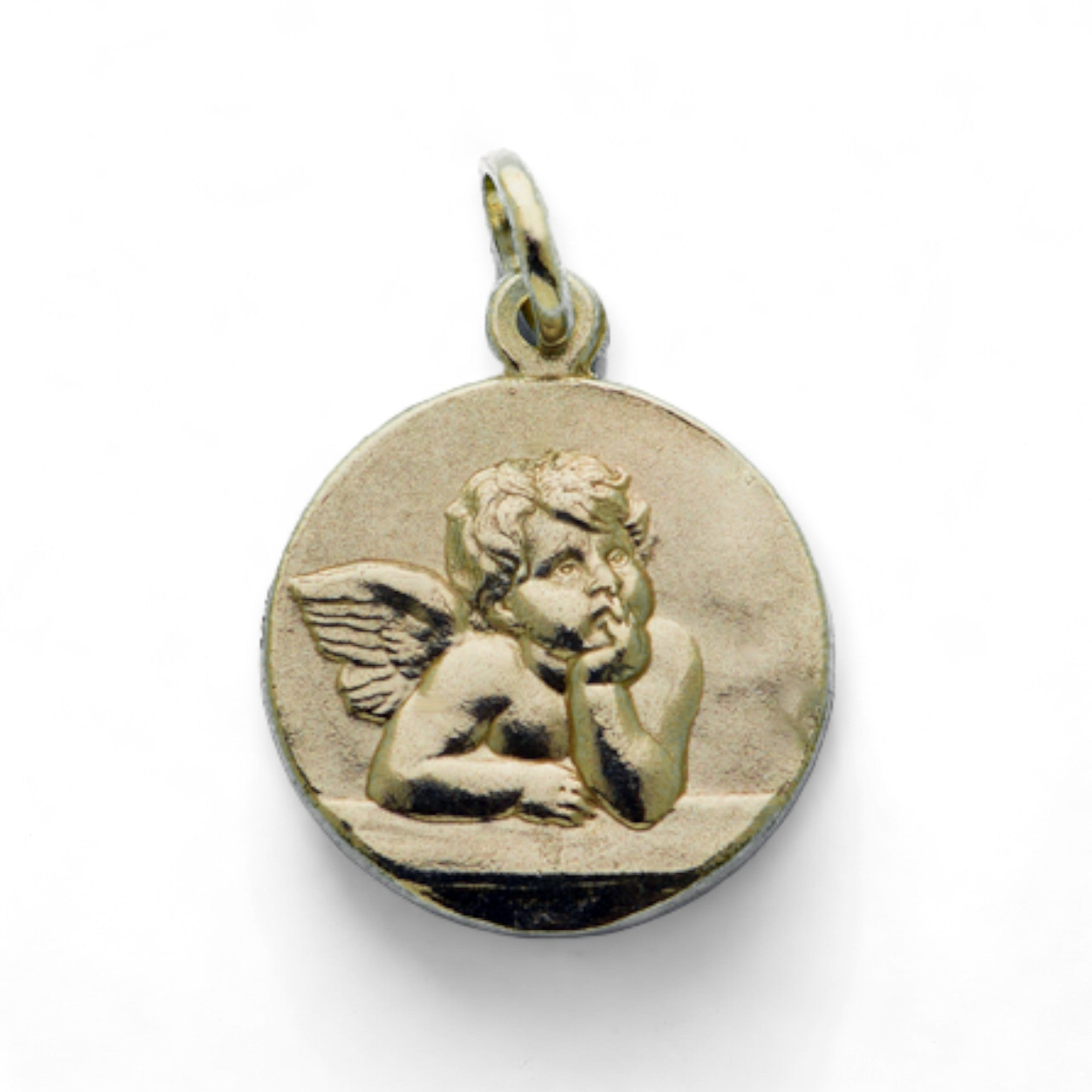 medalla angel de la guarda plata