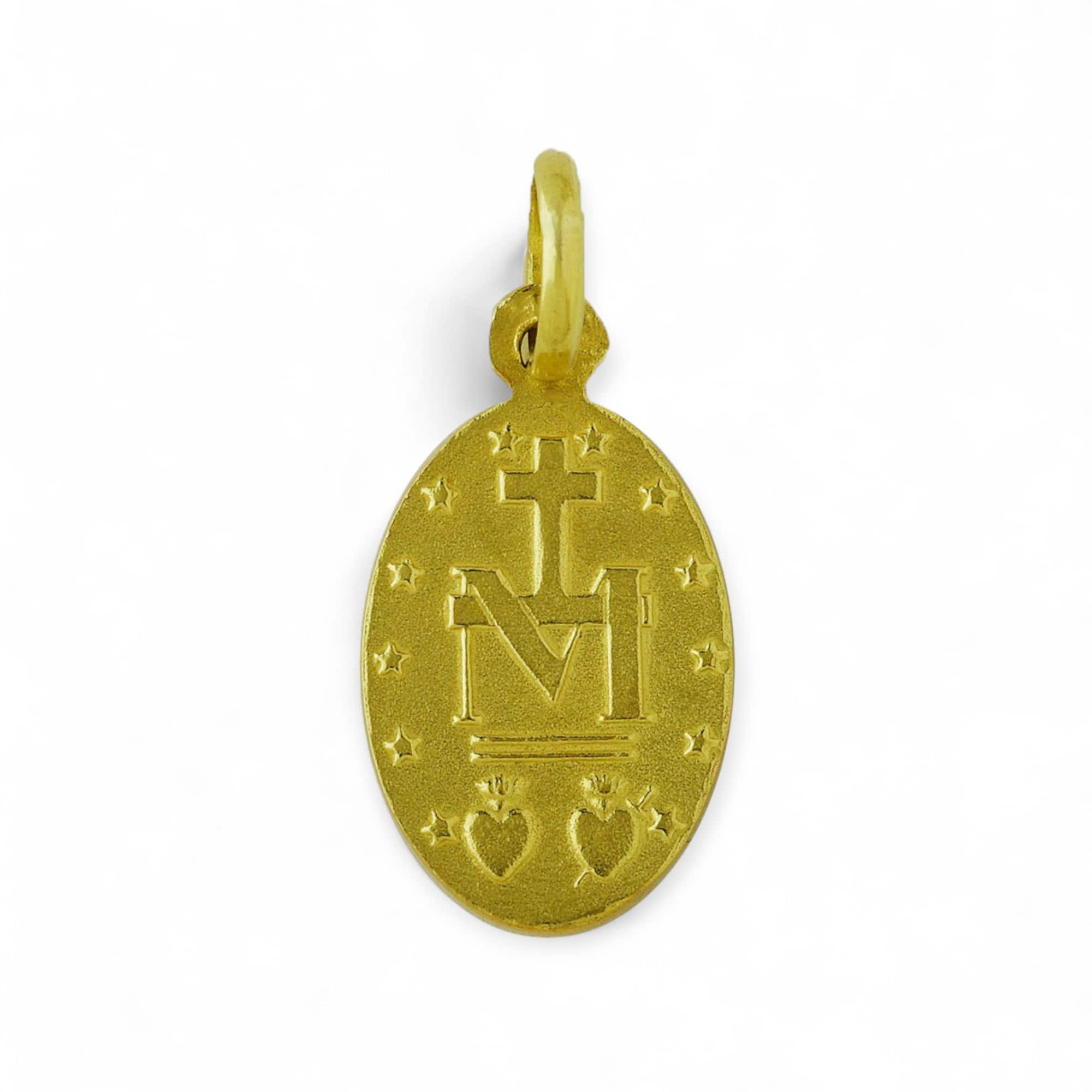 medalla milagrosa oro 18k 19mm x 11mm reves