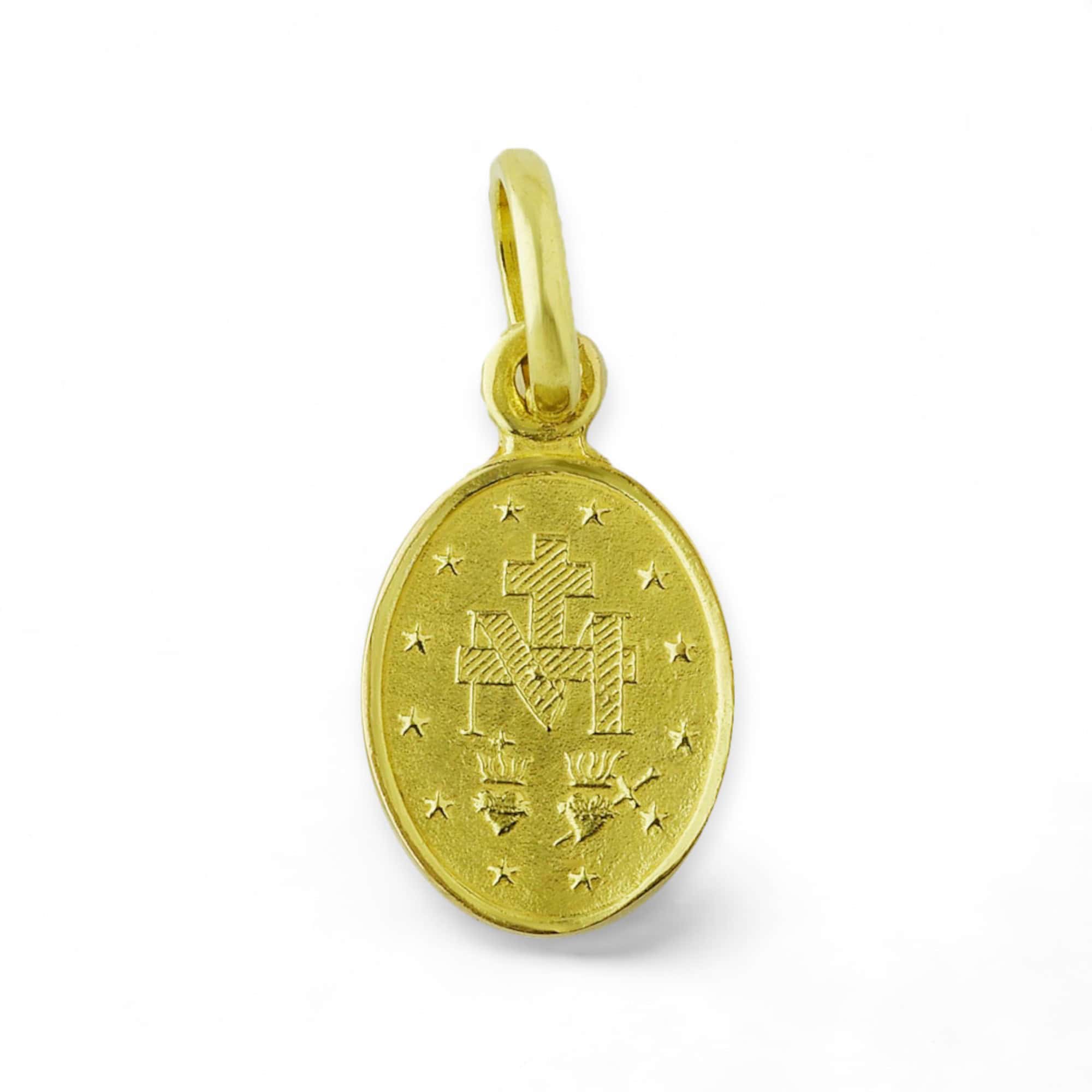 medalla milagrosa oro 18k v2 16mm reves