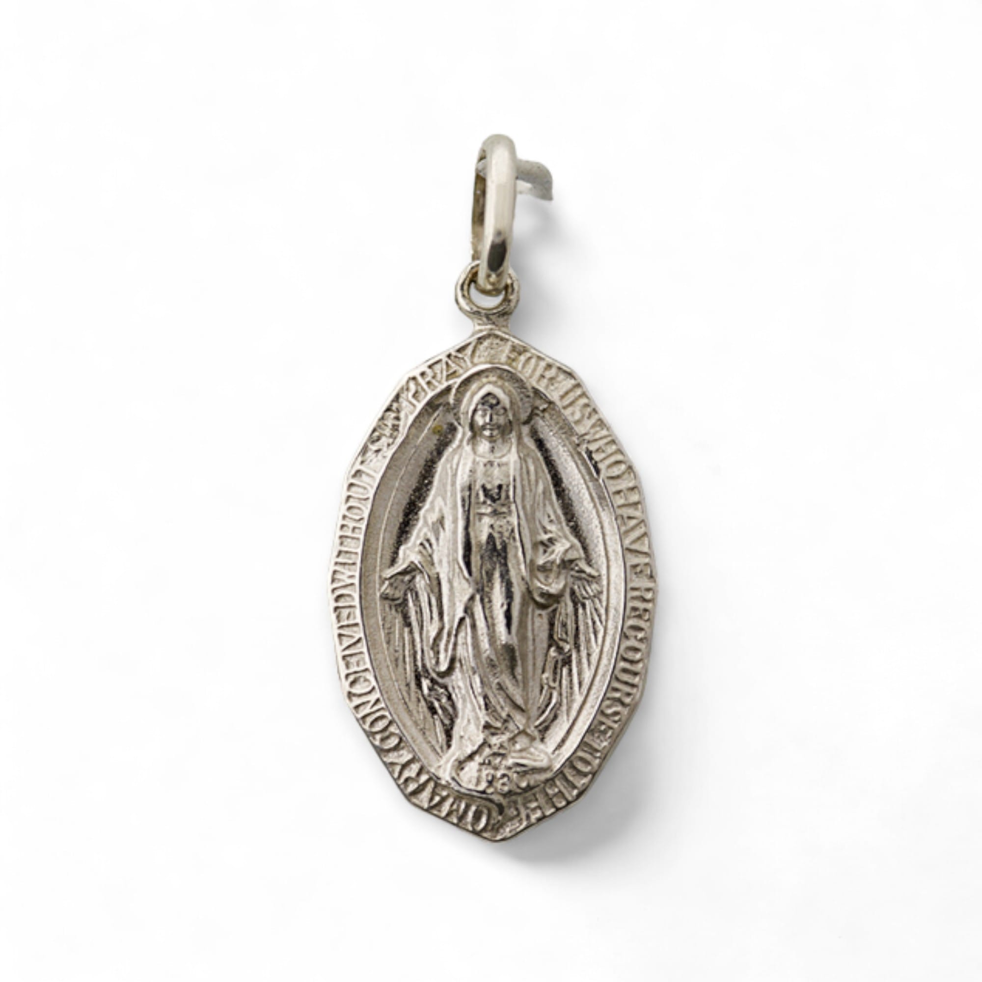 medalla milagrosa plata 27mm x 16mm