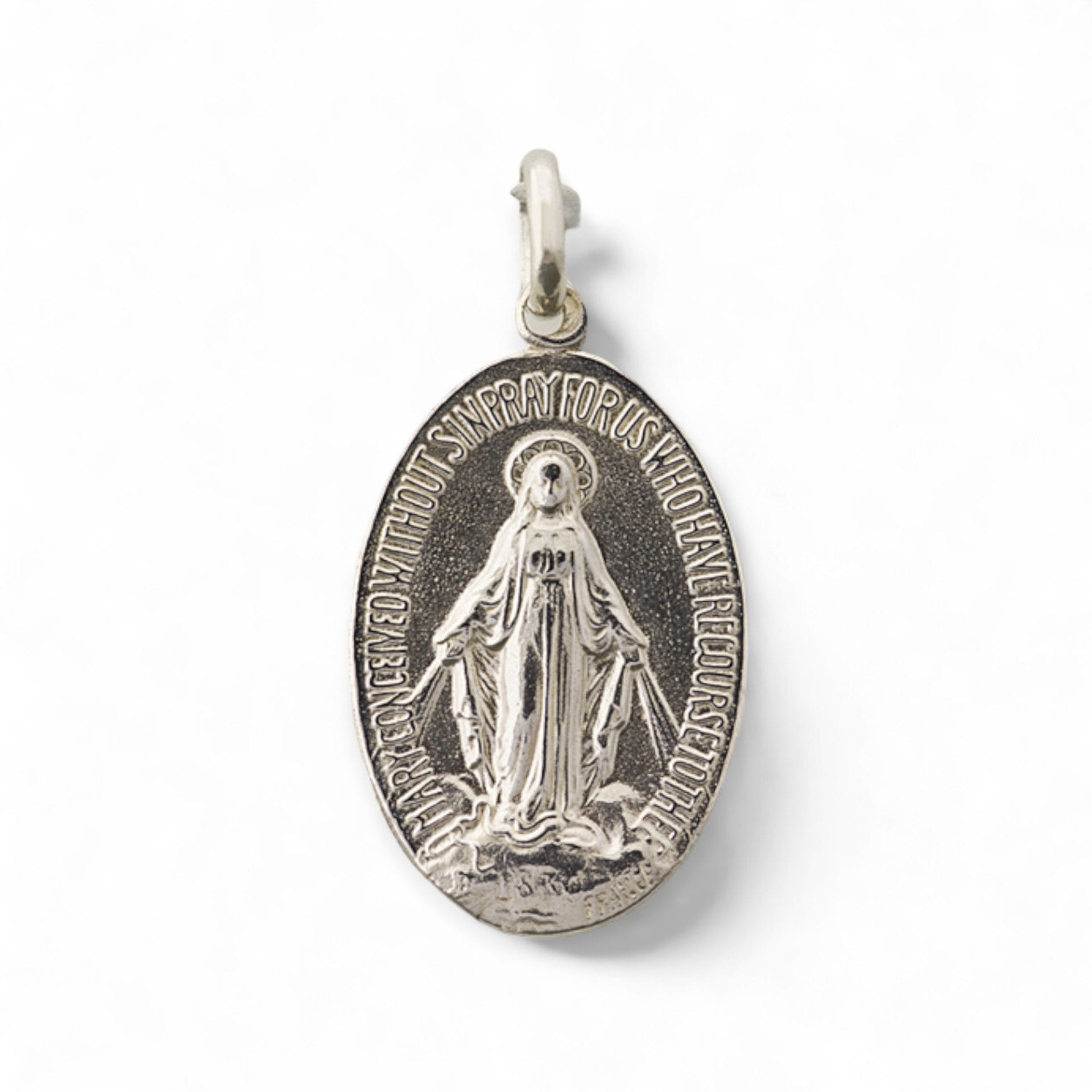 medalla milagrosa plata 34mm x 21mm