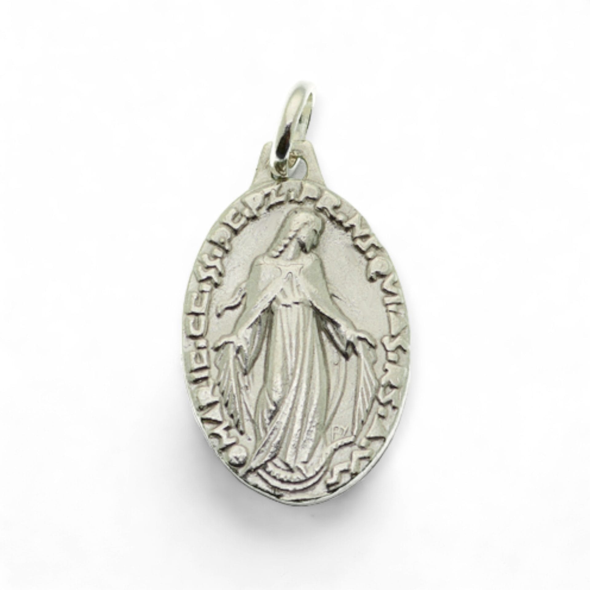 medalla milagrosa virgen de los rayos plata py 24mm