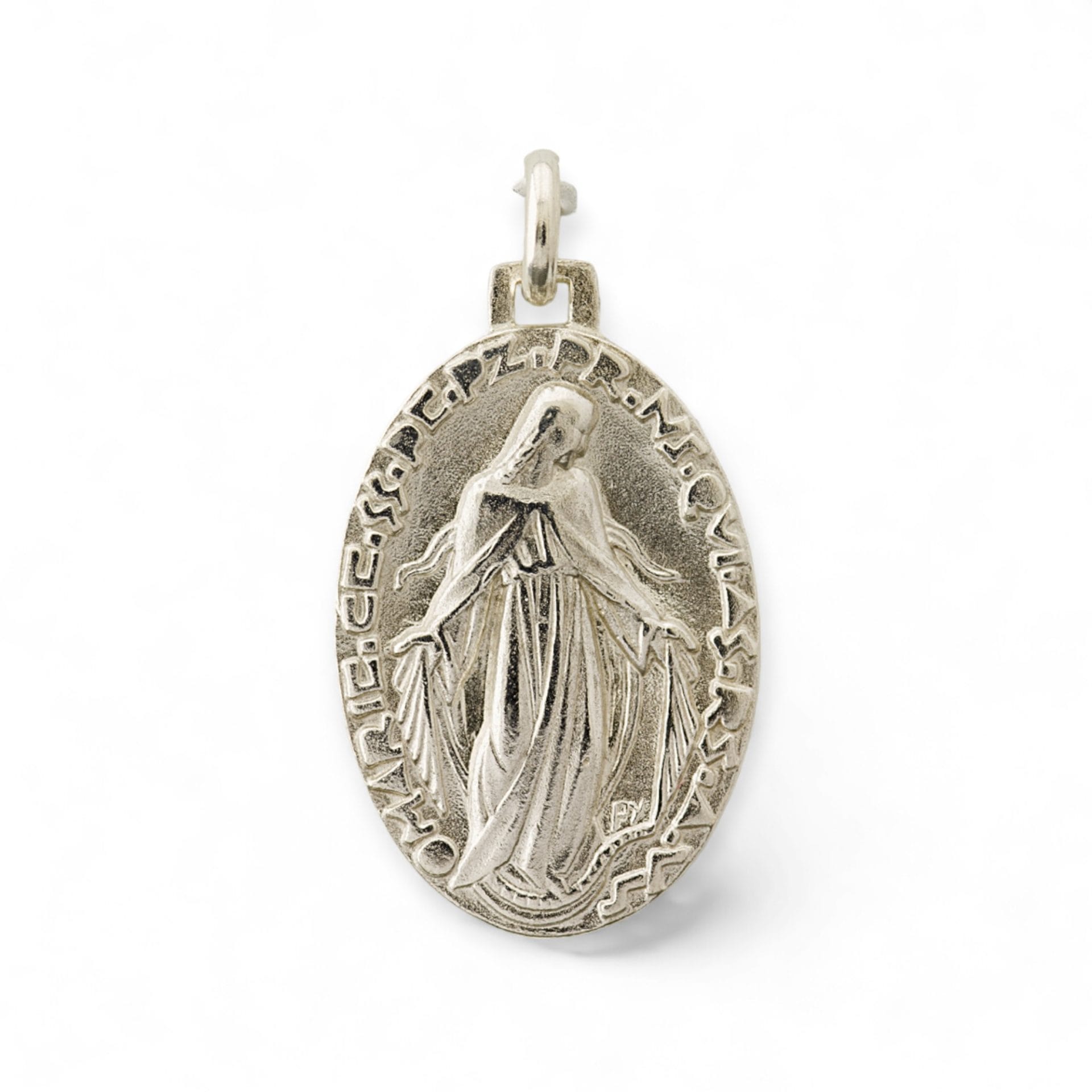 medalla milagrosa virgen de los rayos plata py 37mm