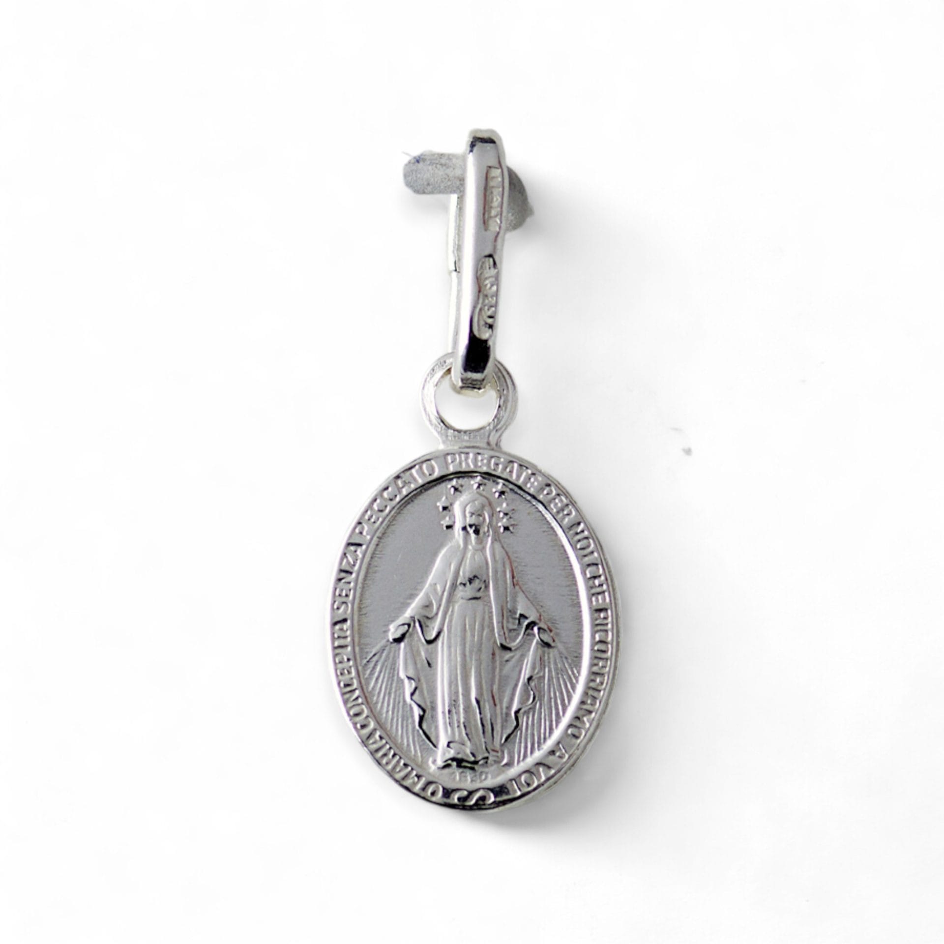 medalla milagrosa virgen de los rayos plata v2 12mm