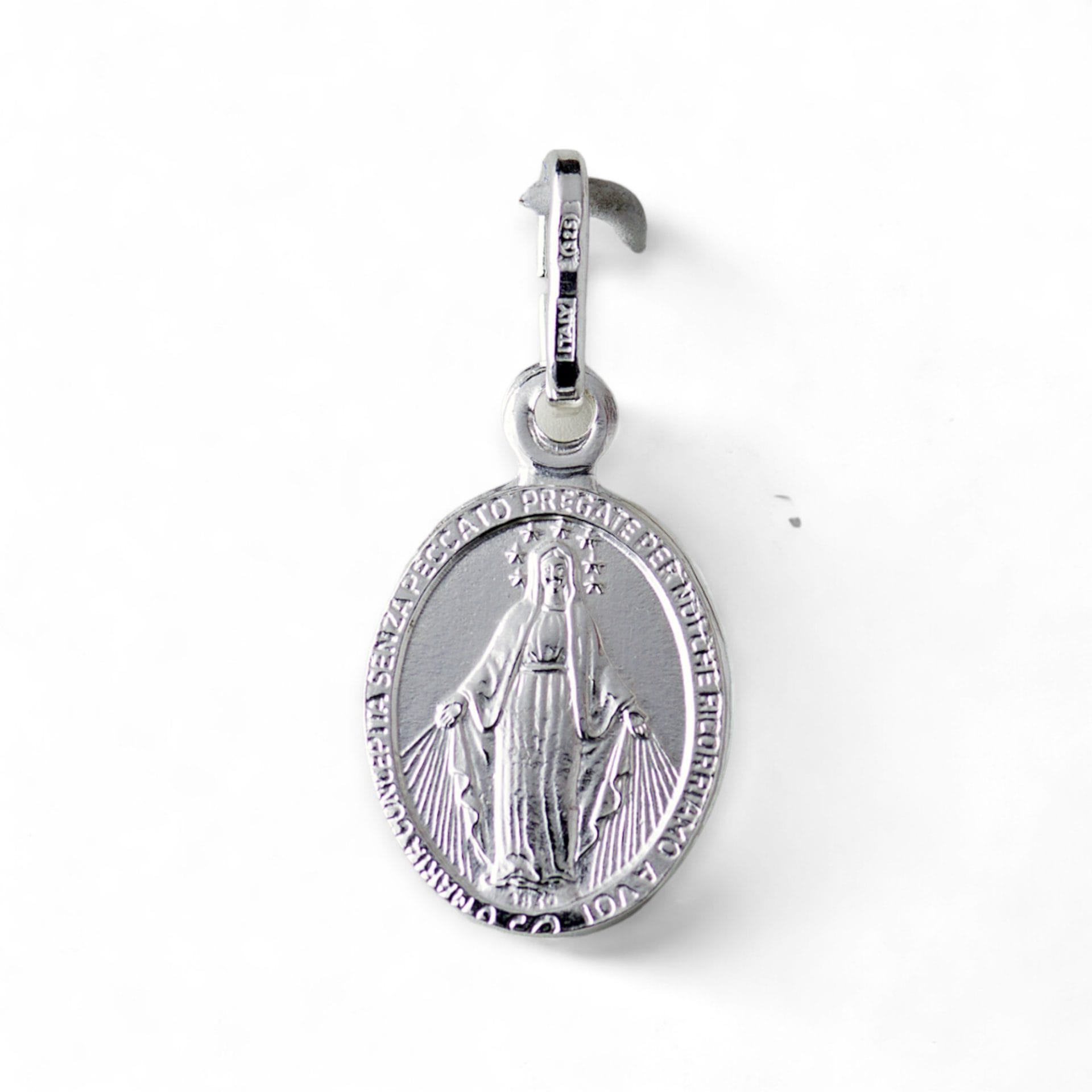 medalla milagrosa virgen de los rayos plata v2 17mm