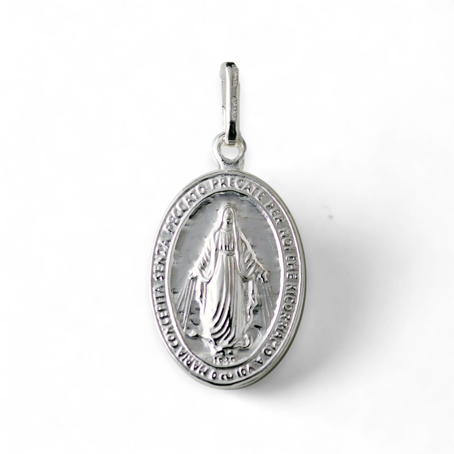 medalla milagrosa virgen de los rayos plata v2 21mm