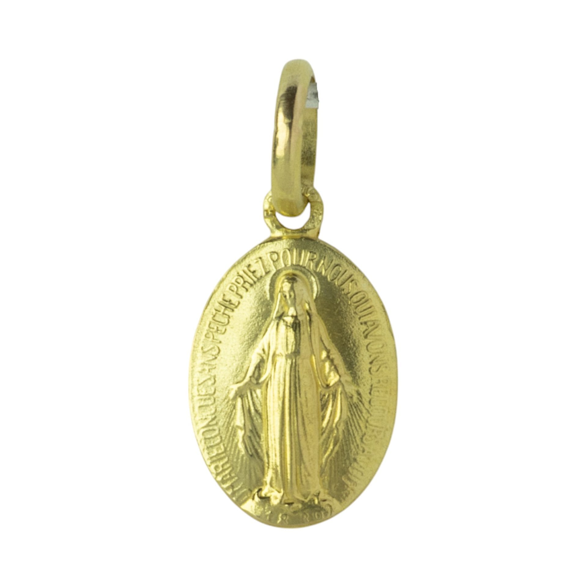 medalla milagrosa virgen de los rayos oro 18k 15mm