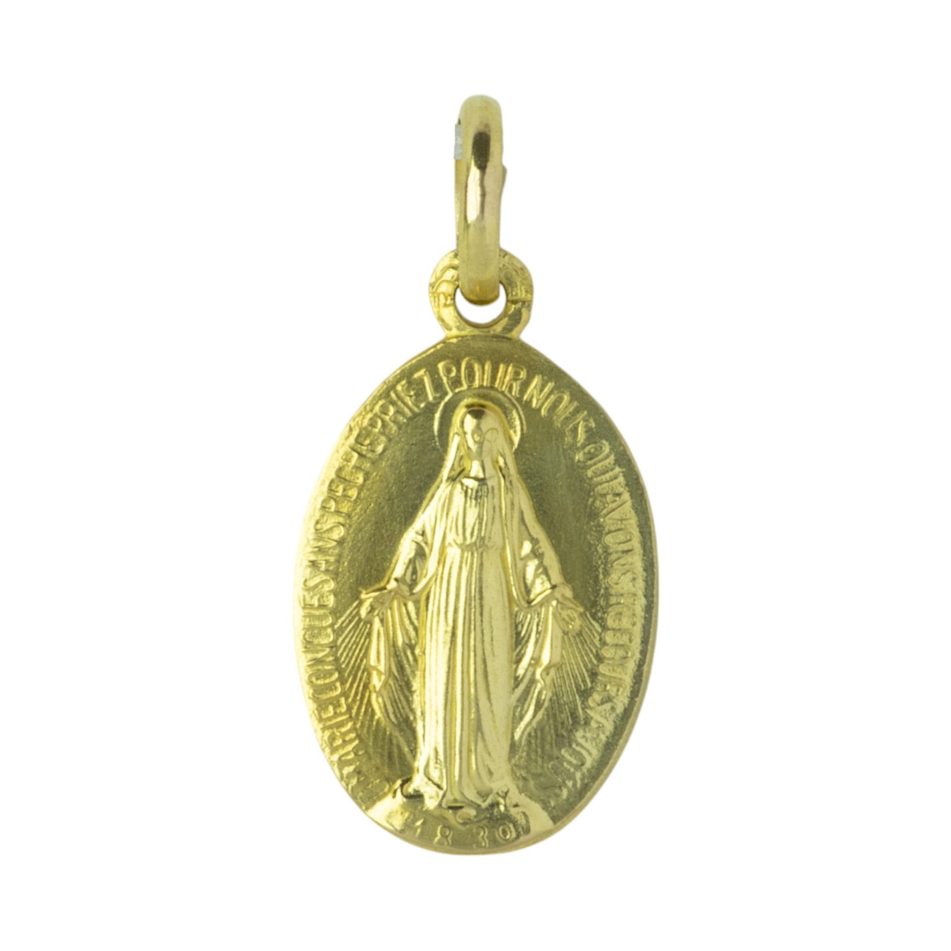 medalla milagrosa virgen de los rayos oro 18k 20mm