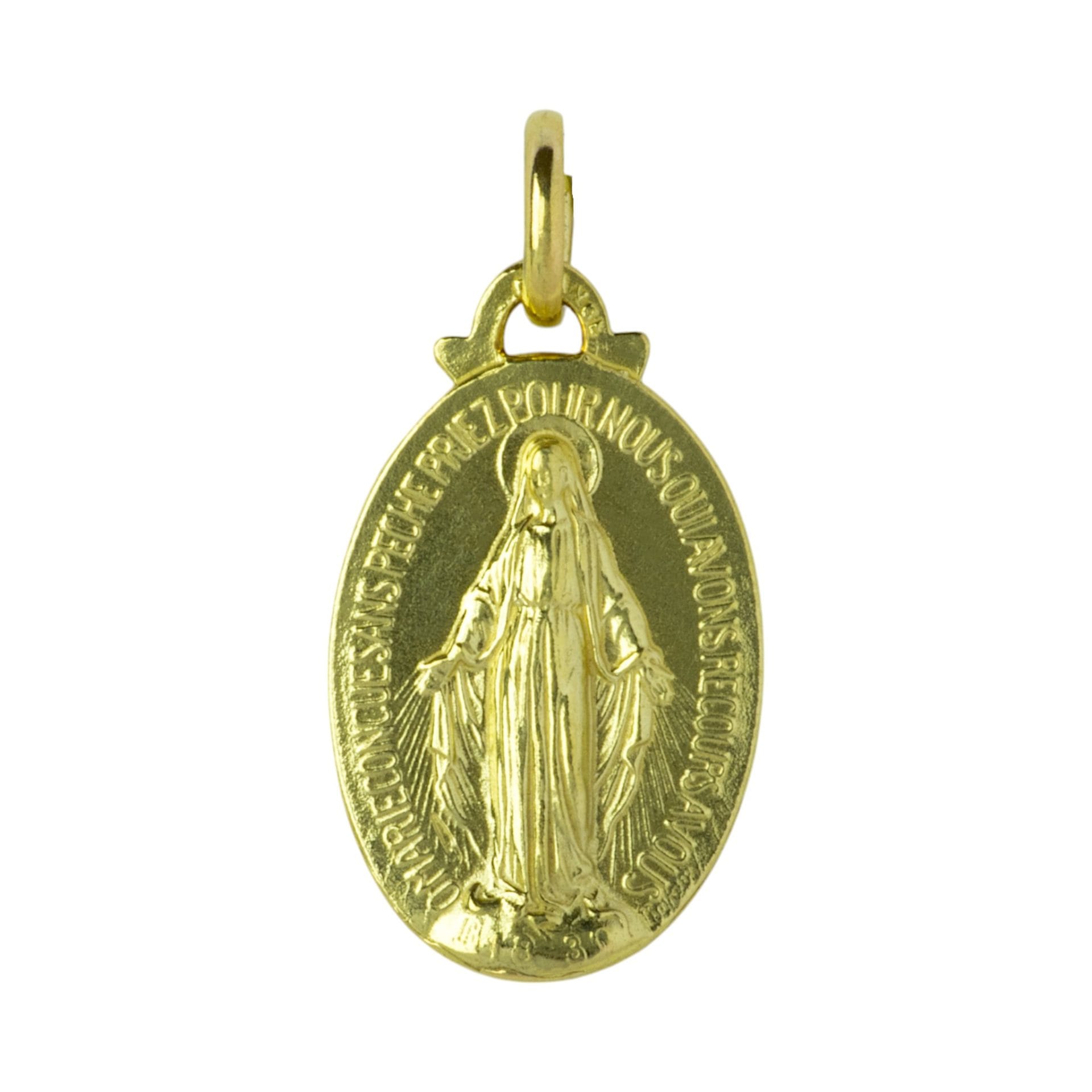 medalla milagrosa virgen de los rayos oro 18k 23mm