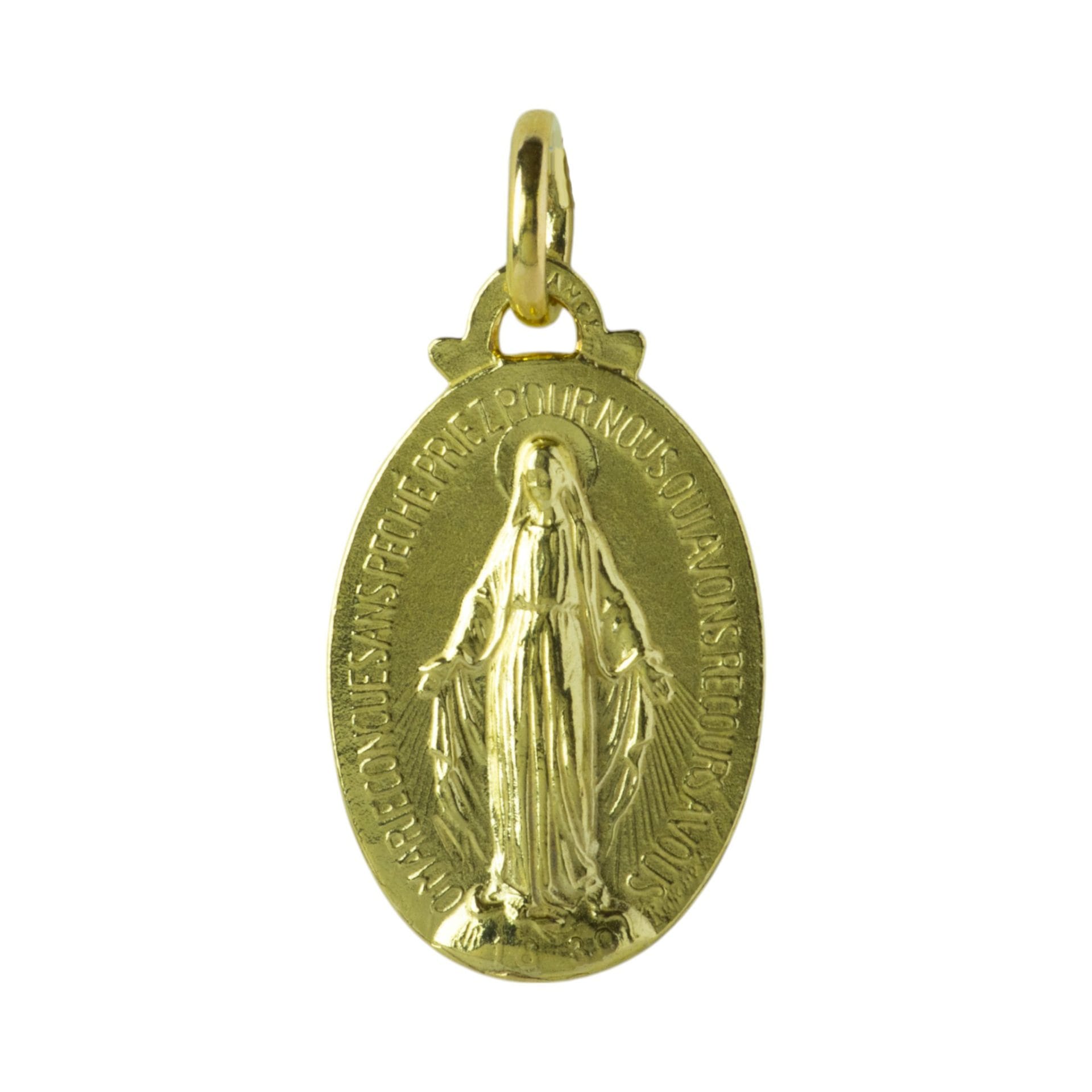 medalla milagrosa virgen de los rayos oro 18k 25mm